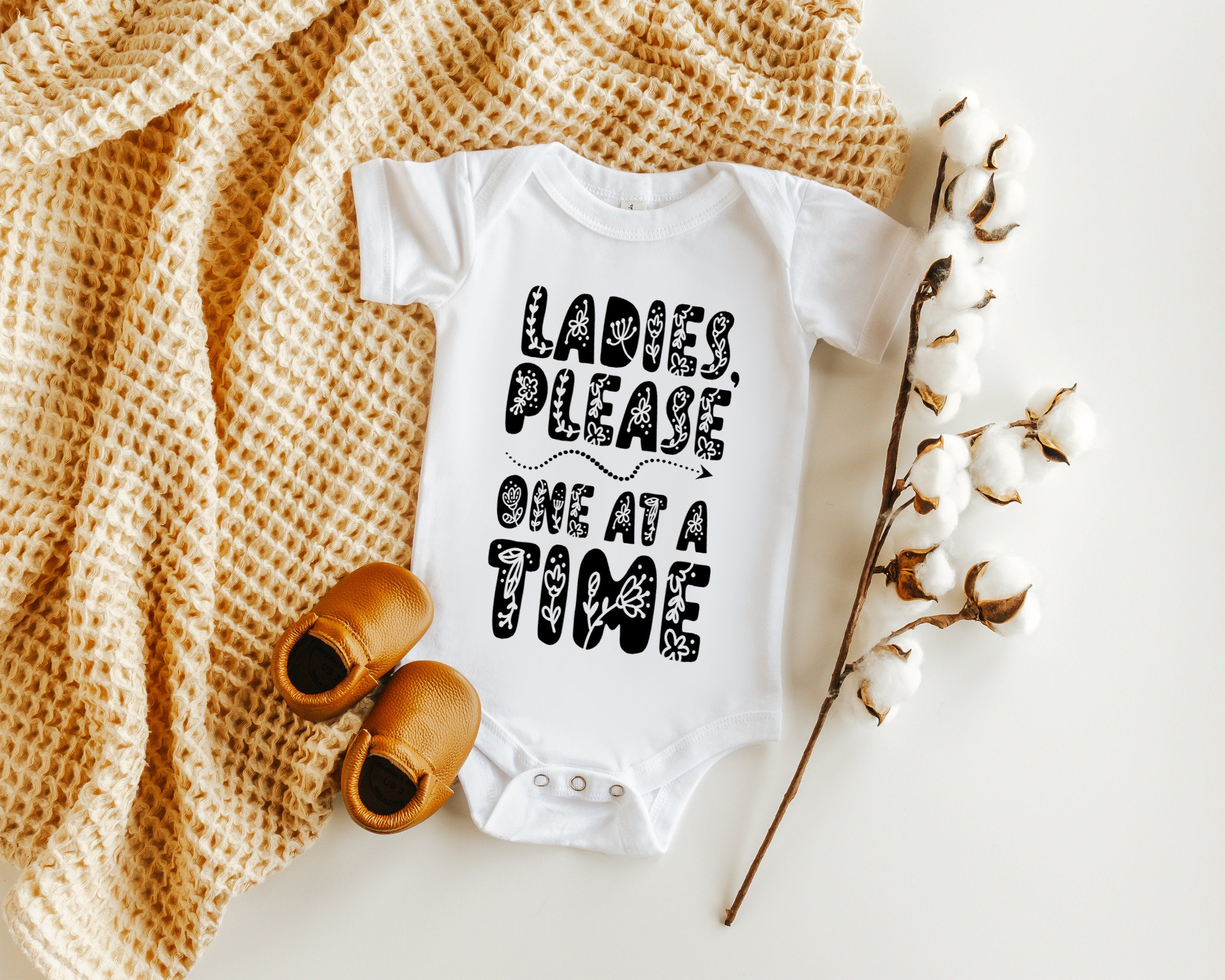 Baby Onesie®, Ladies, Please One At A Time, Funny Onesie®, Baby Shower, Baby Boy, Newborn, Unique Gift, Baby Clothing, Toddler Shirt