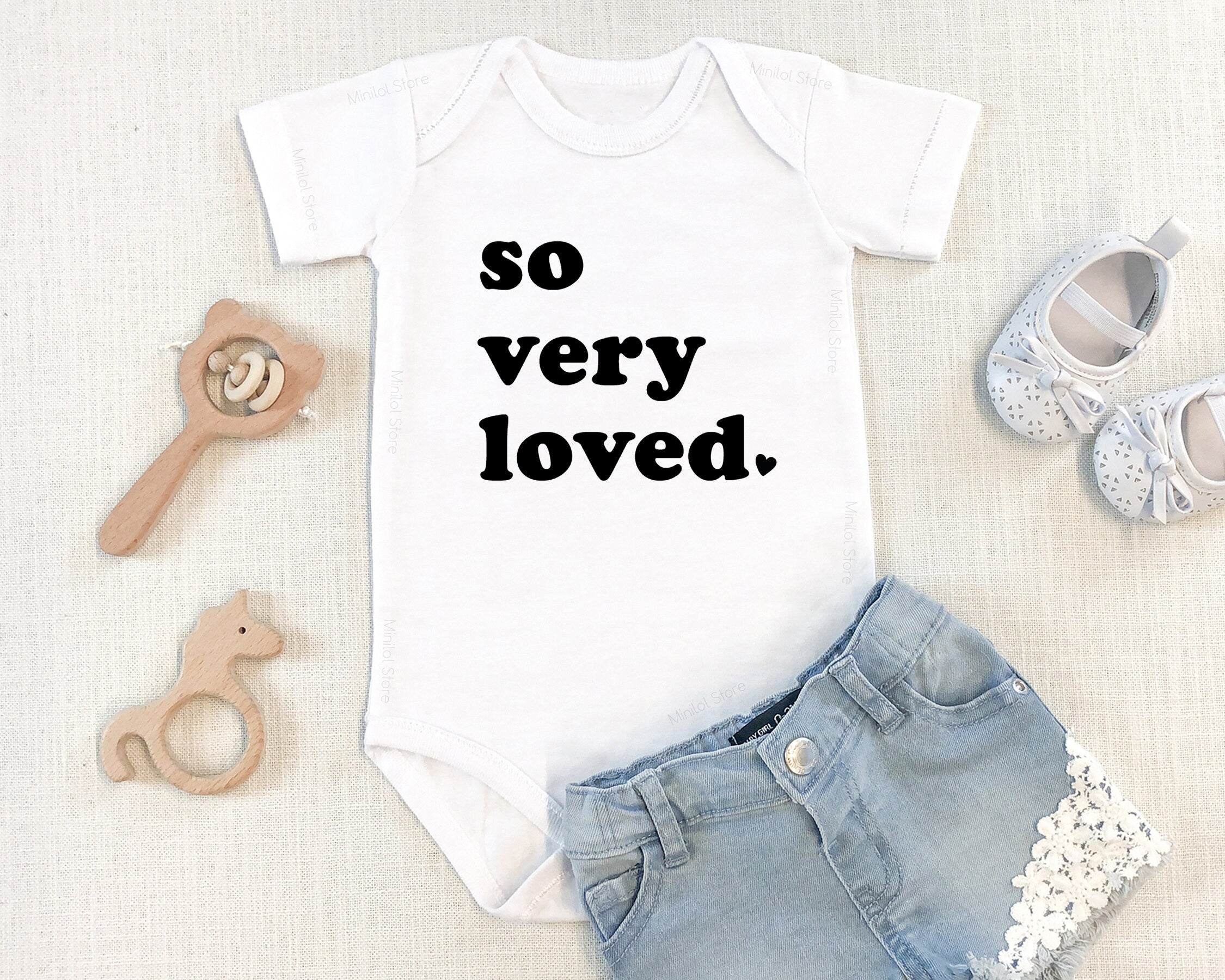 So Very Loved Baby Onesie®, Cute Valentines Day Baby Onesie® I Am Loved Baby Onesie®