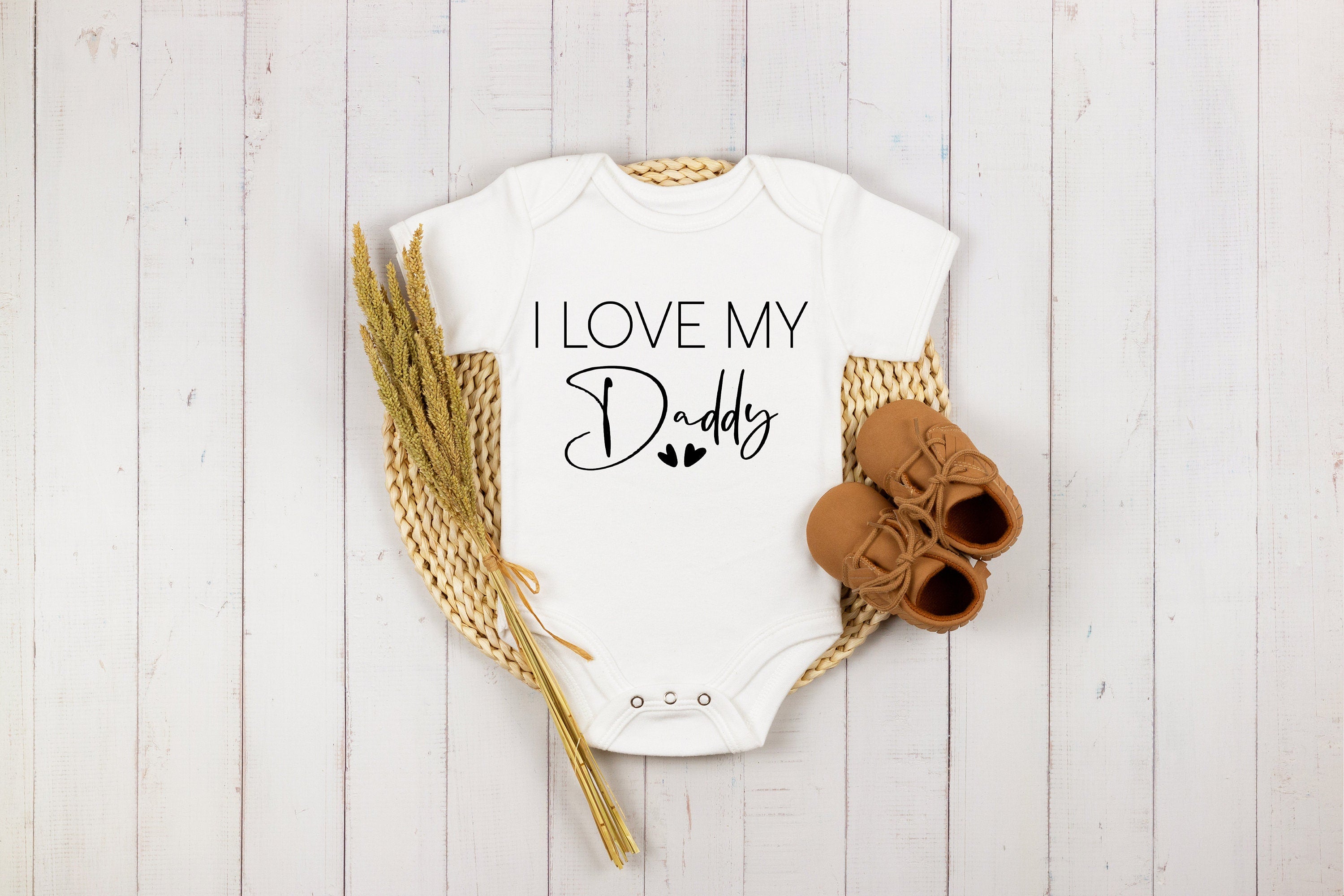 Daddy Baby Onesie® Cute I Love My Daddy Onesie® Custom Daddy Shirt, Cute Baby , Pregnancy Announcement, I Love My Daddy Shirt