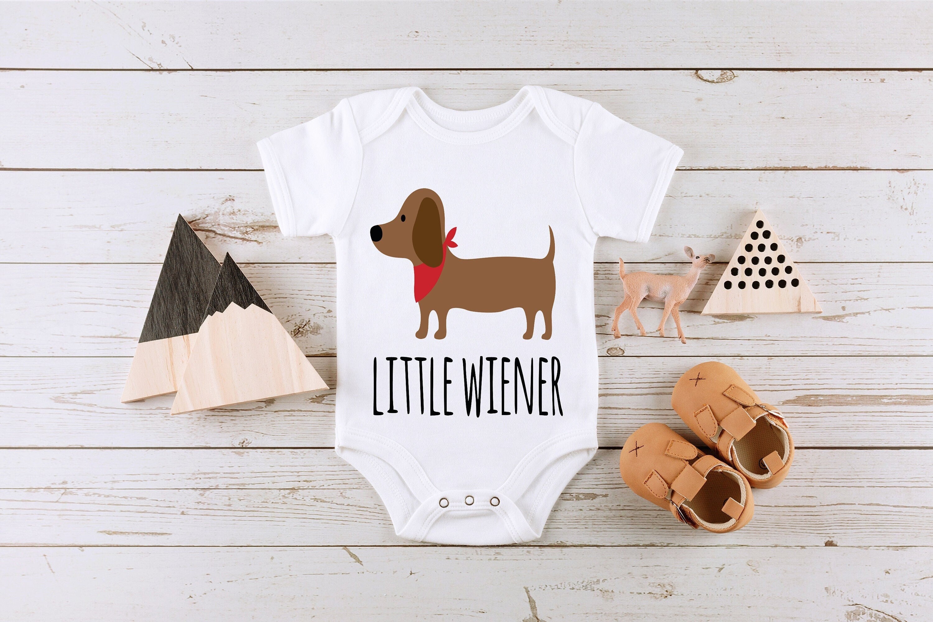 Little Weiner Baby Onesie®Cute Little Weiner Shirt, Little Wiener Baby Gift, Dachshund Baby Onesie®