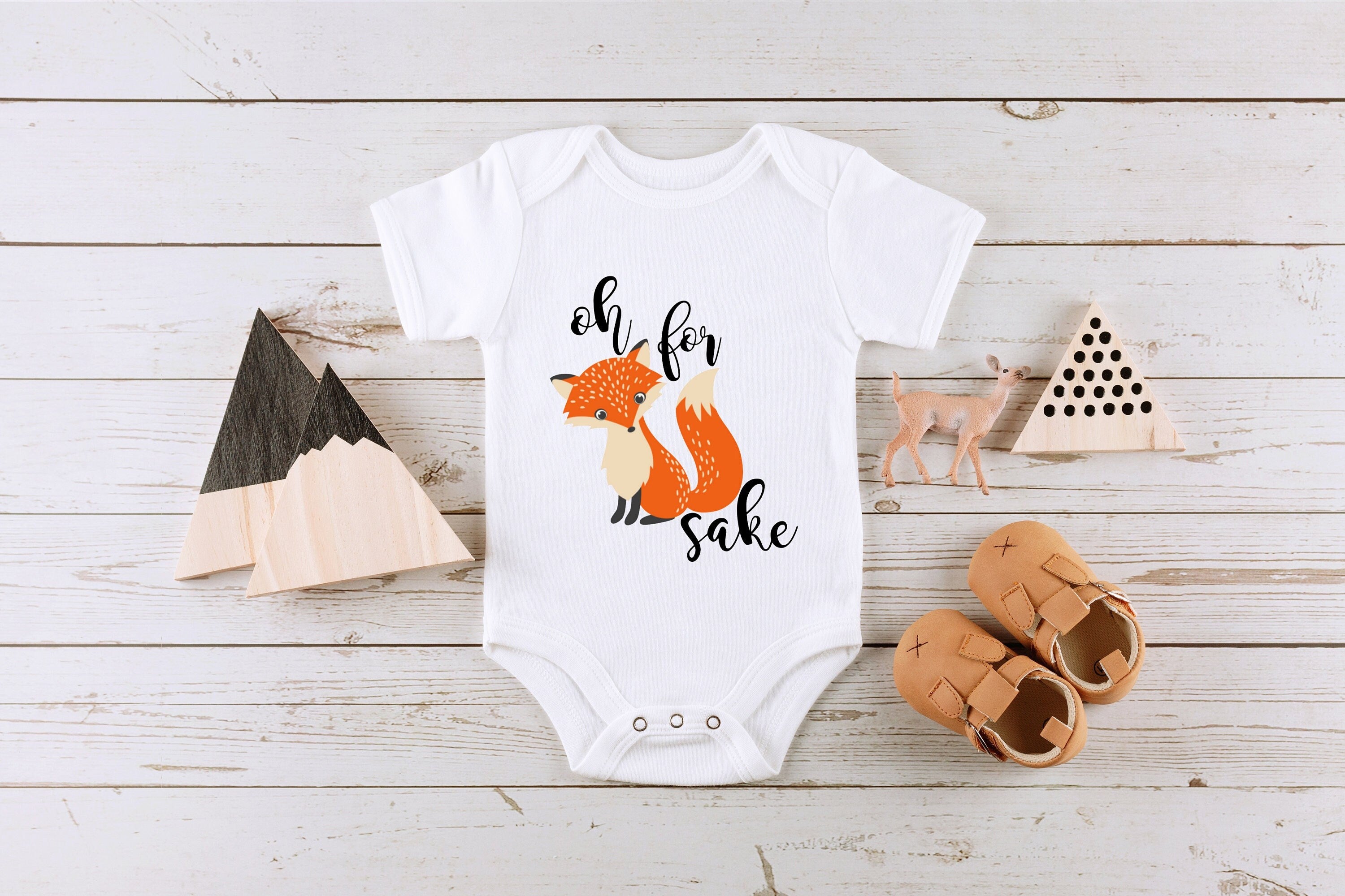 Fox Onesie® Oh For Fox Sake Baby Onesie® Hipster Baby Onesie® Cute Baby Fox Baby Onesie®  Funny Baby Onesie®