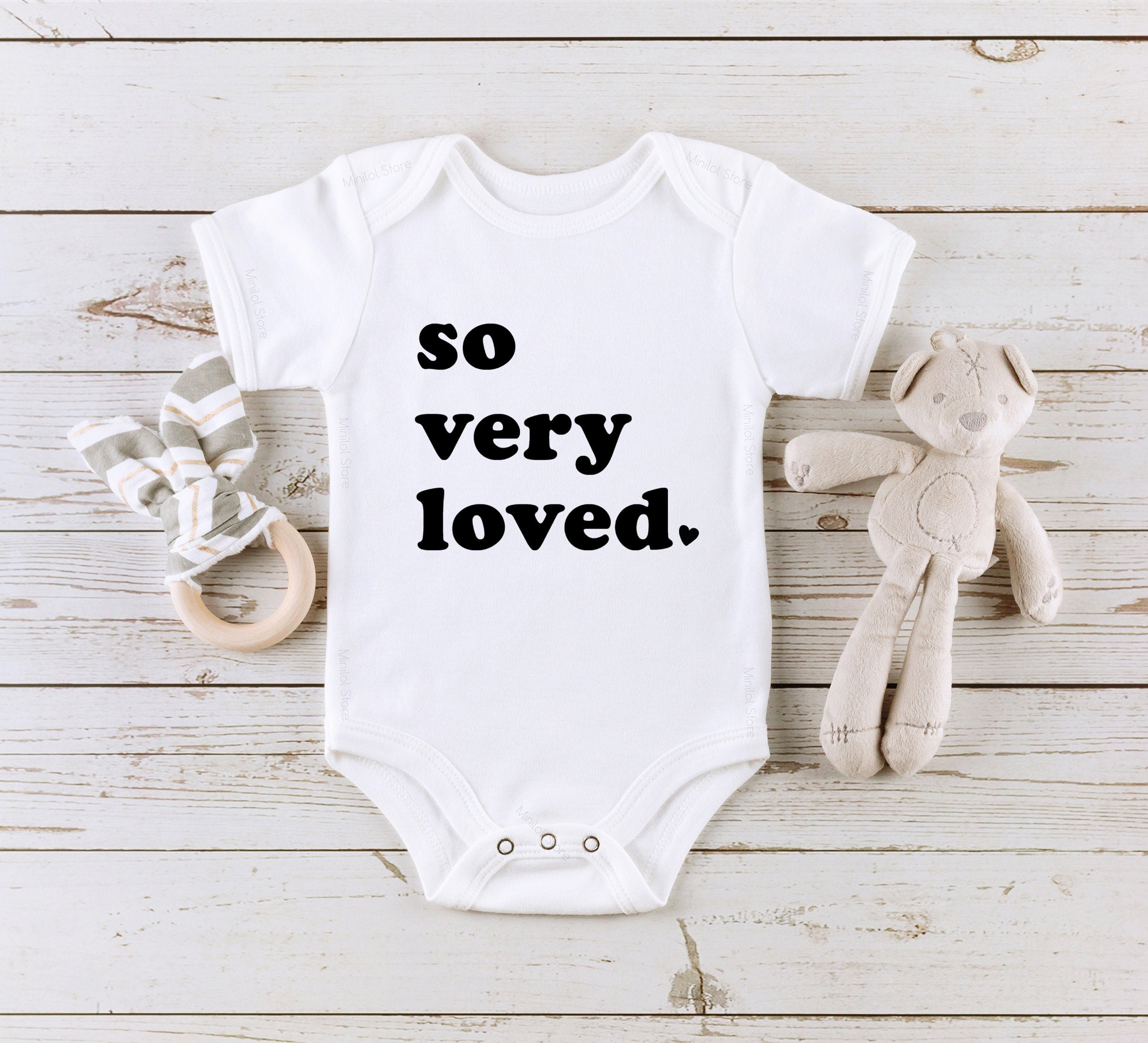 So Very Loved Baby Onesie®, Cute Valentines Day Baby Onesie® I Am Loved Baby Onesie®