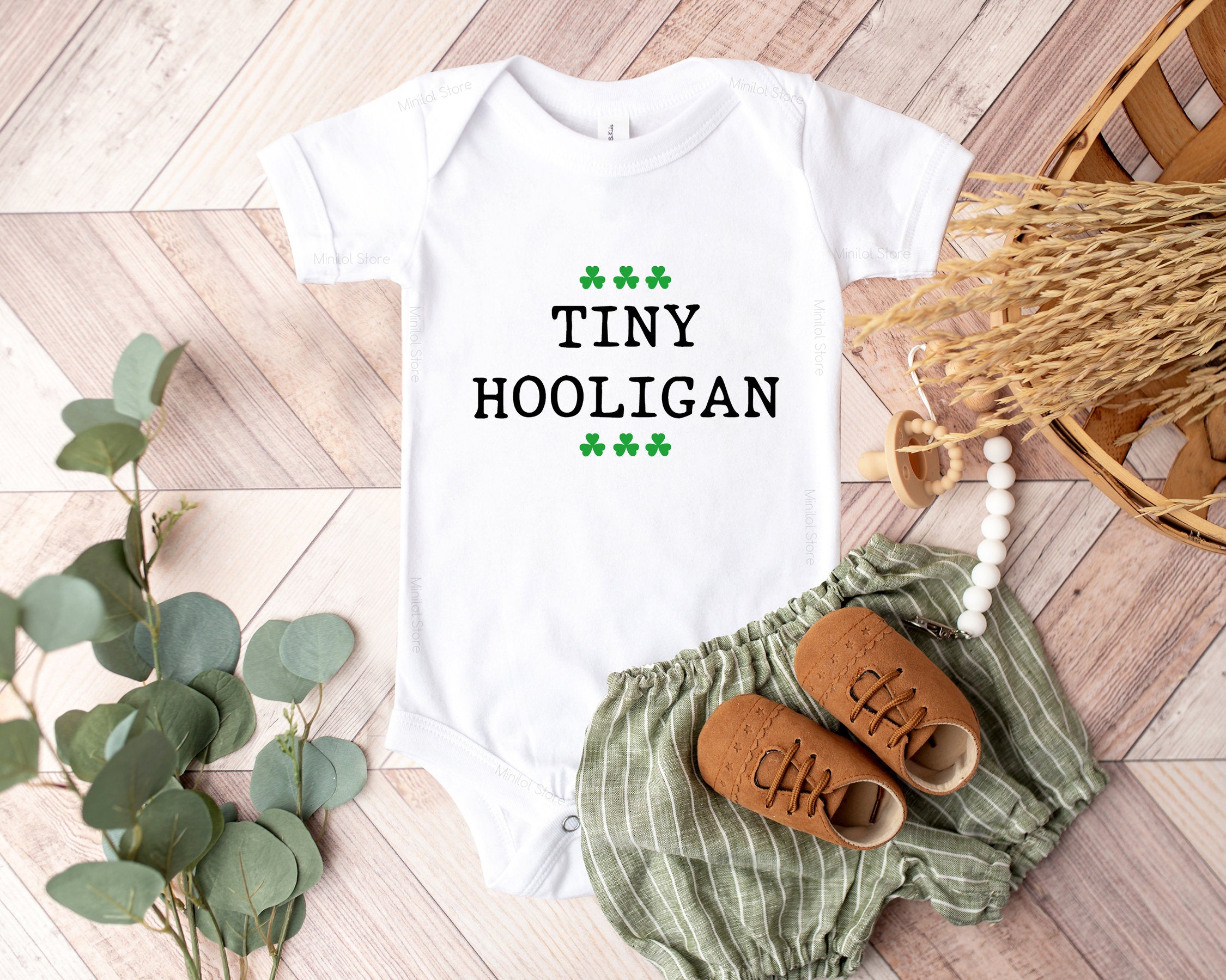 Tiny Hooligan Onesie®, St. Patrick's Day Baby Onesie®, Funny Irish Baby Onesie®