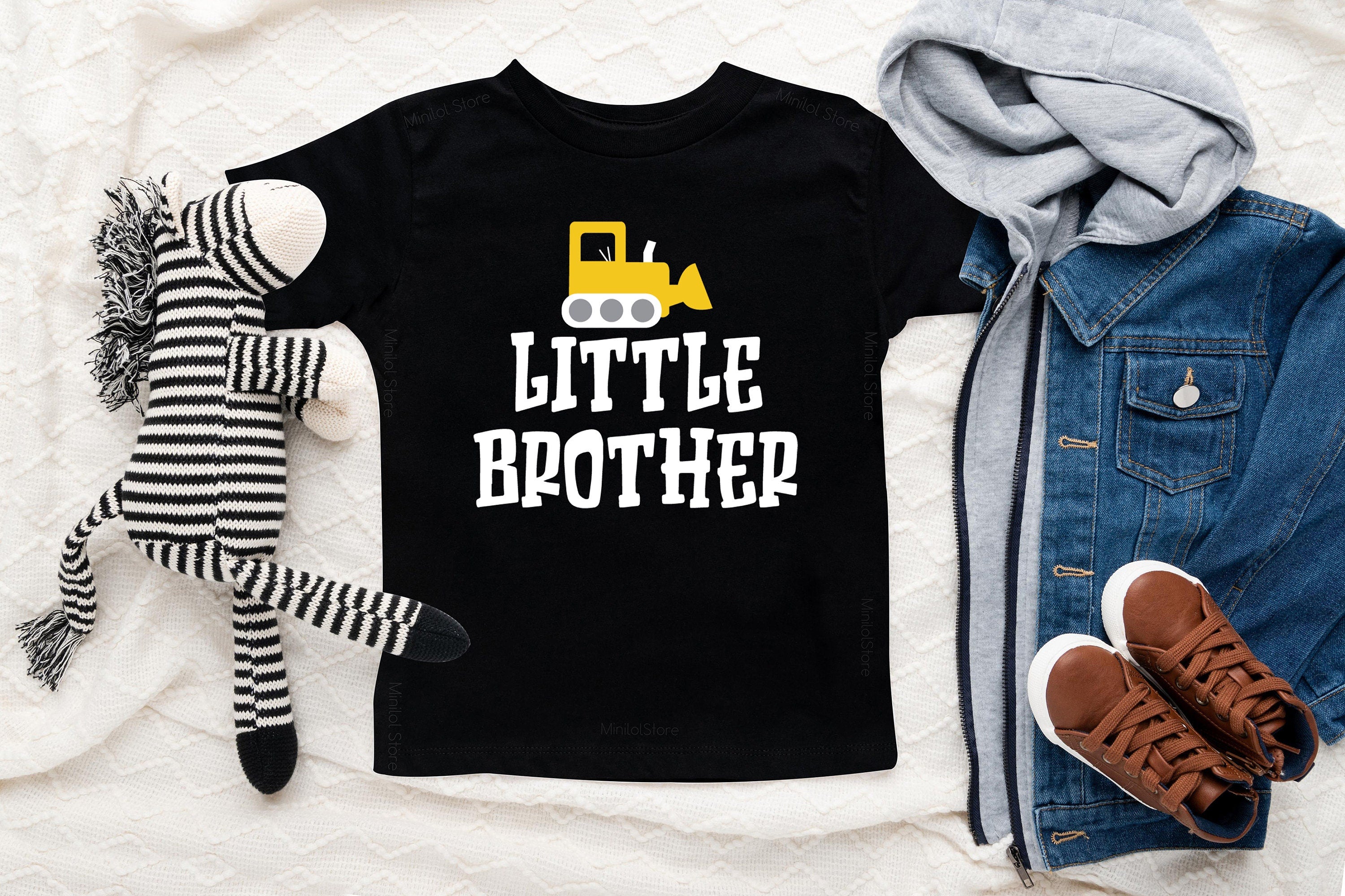 Little Brother Kids Tshirt, Little Brother Raglan, Construction Little Brother Shirt, Digger Shirt, Brotherhood Announcement