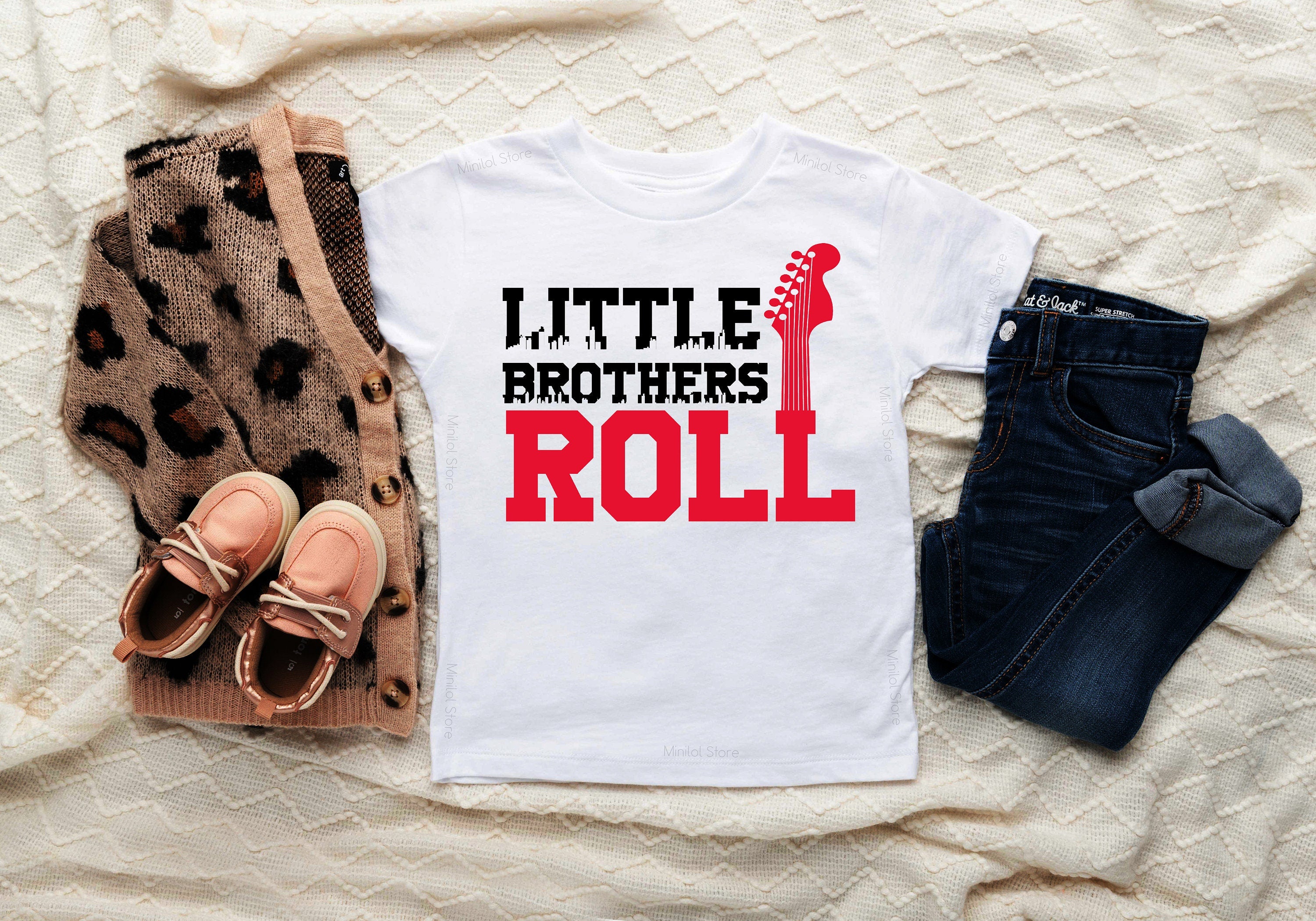 Little Brother Kids Tshirt, Little Brothers Rock Raglan, Rock And Roll Shirt