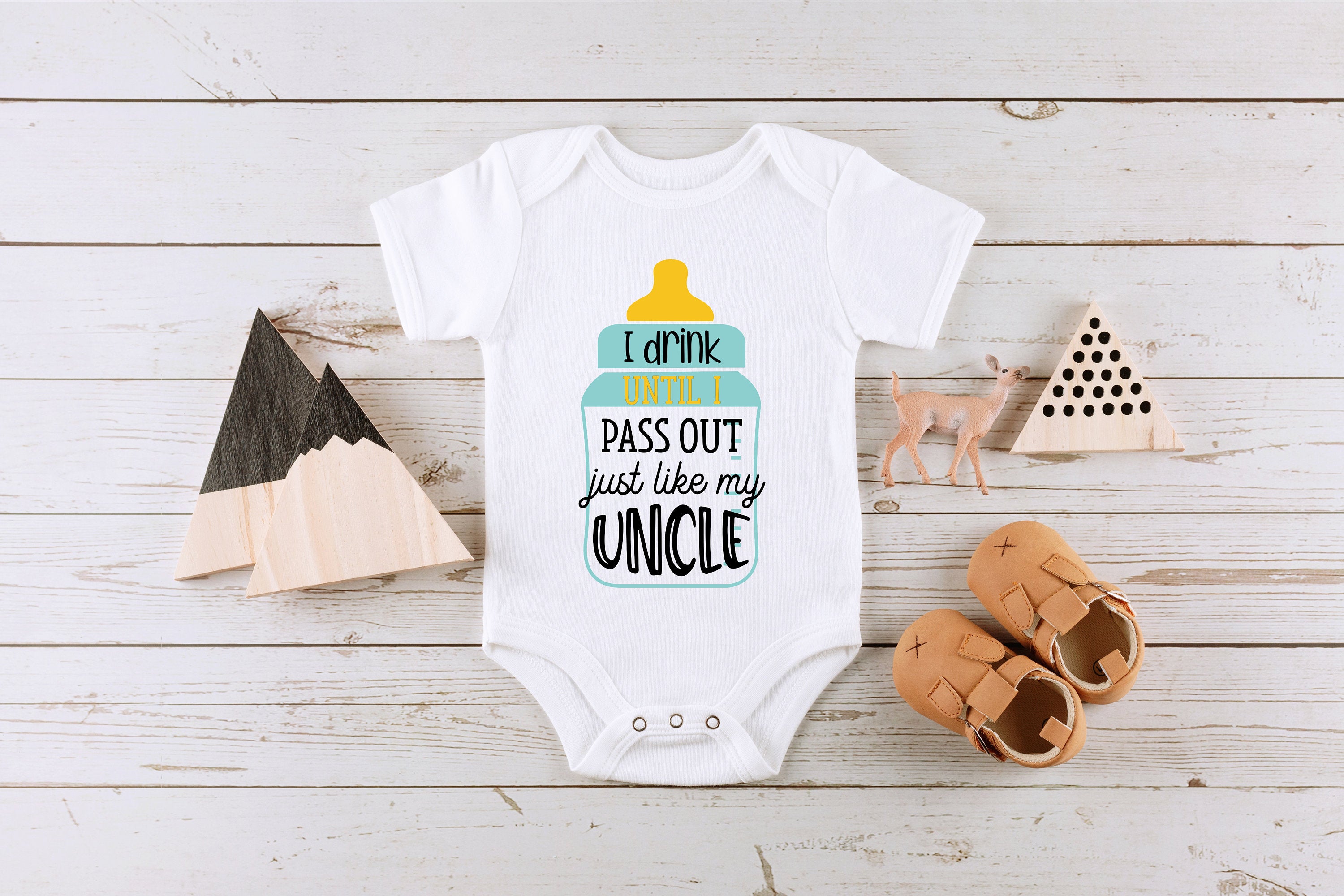 Funny Uncle Onesie® Uncle Bodysuit, I Drink Until I Pass Out Like My Uncle Onesie® Nephew Onesie® Niece Bodysuit
