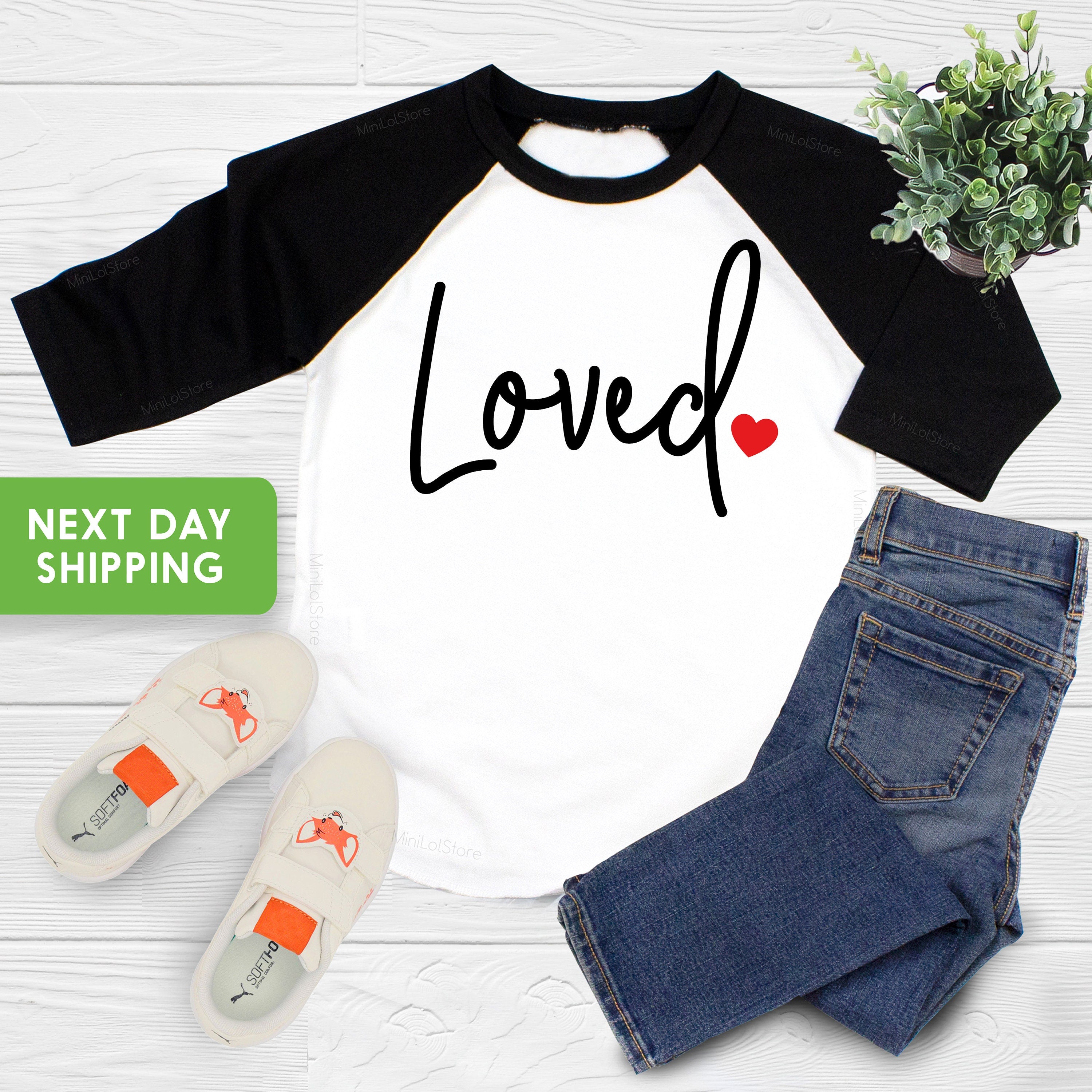 Loved Kids Raglan Shirt, Cute Mothers Day Toddler Shirt, I Am Loved Kids Shirt