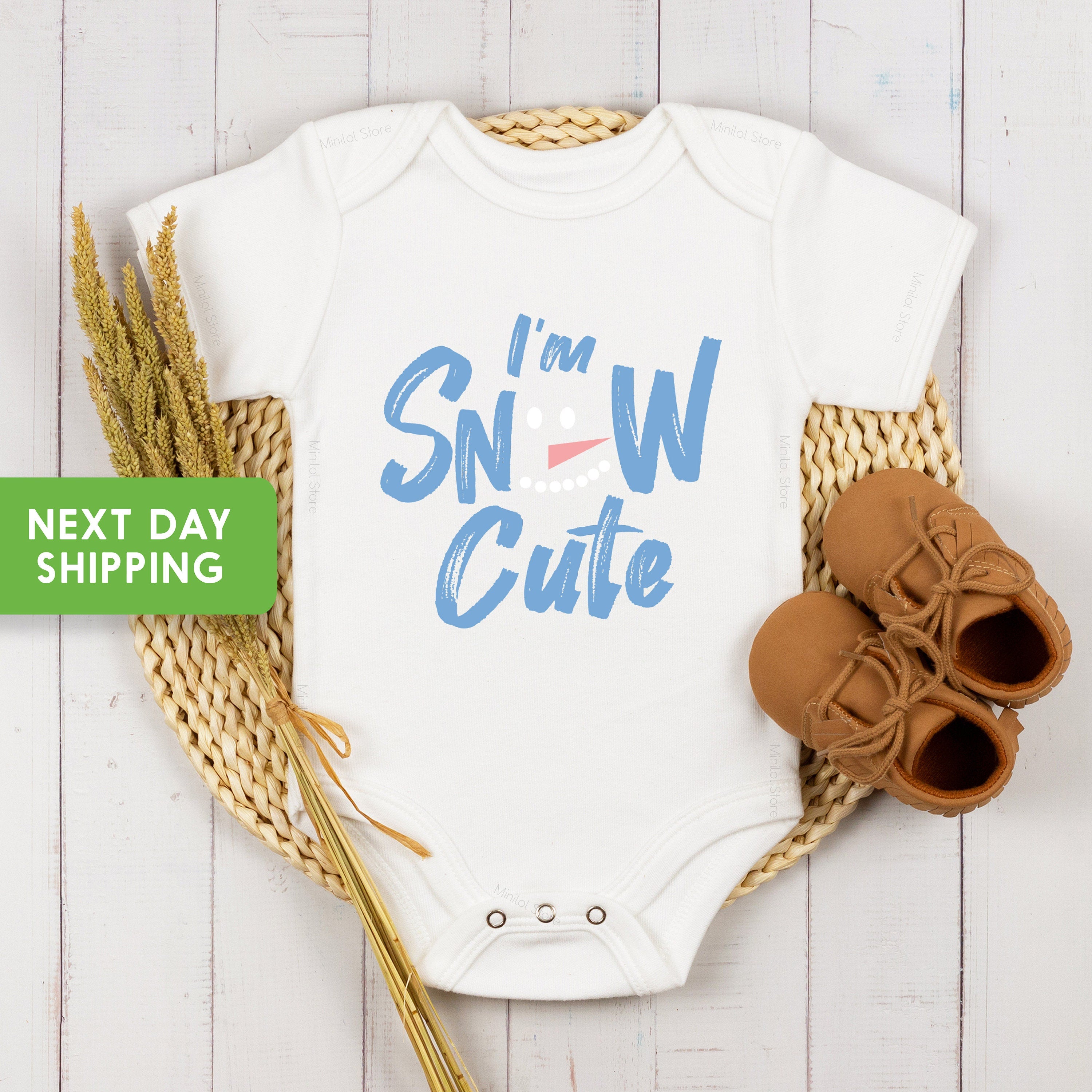 I'm Snow Cute Baby Onesie®, Funny Snowman Pun Onesie®, Cute Winter Onesie®, Christmas Baby Onesie®