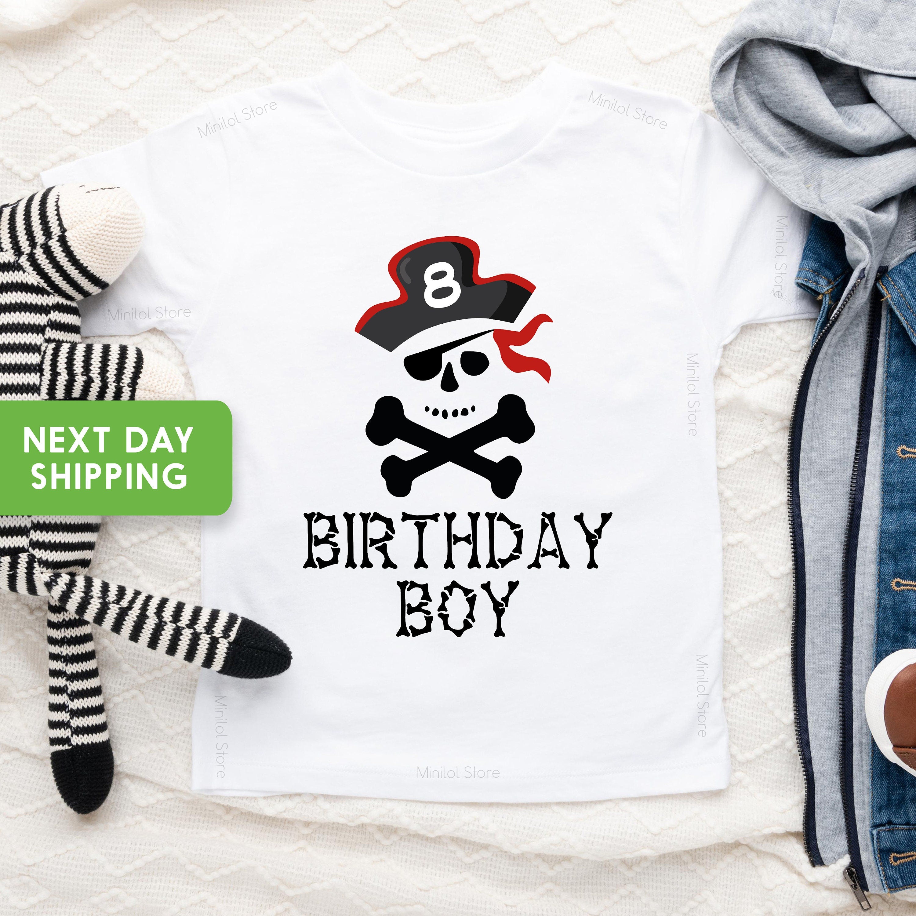 Pirate Birthday Boy Shirt, 8th Birthday Shirt, Eighth Pirate Birthday Boy Shirt, Cute  Pirate Birthday Party Shirt, Pirate Birthday Party