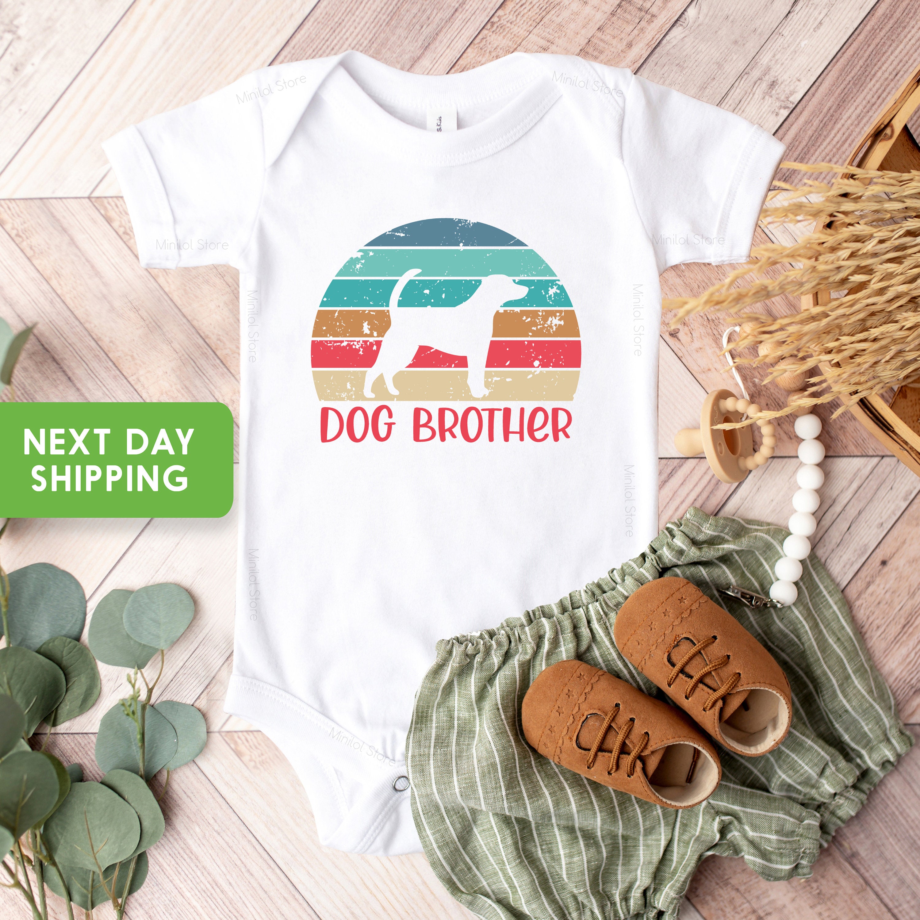 Dog Brother Baby Onesie® My Brother Is A Dog Onesie® Cute Dog Onesie® Funny Dog Shirt