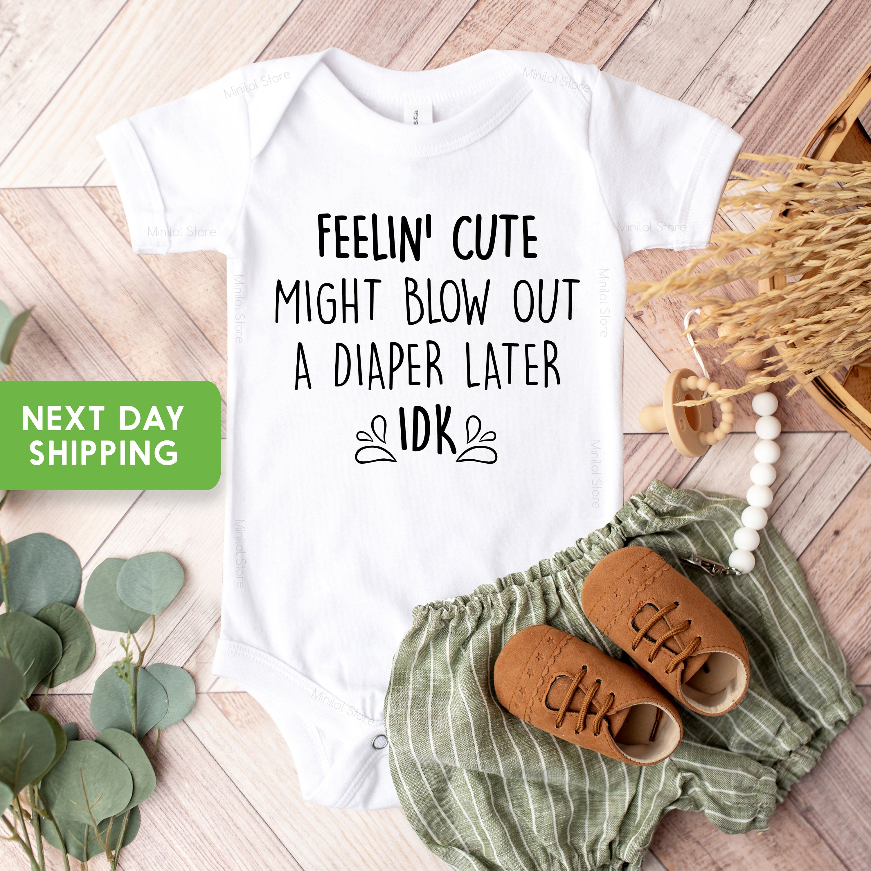 Feeling Cute Onesie®,Baby Shower Gift Onesie®, Felt Cute Onesie® Trendy Onesie® Baby Gift