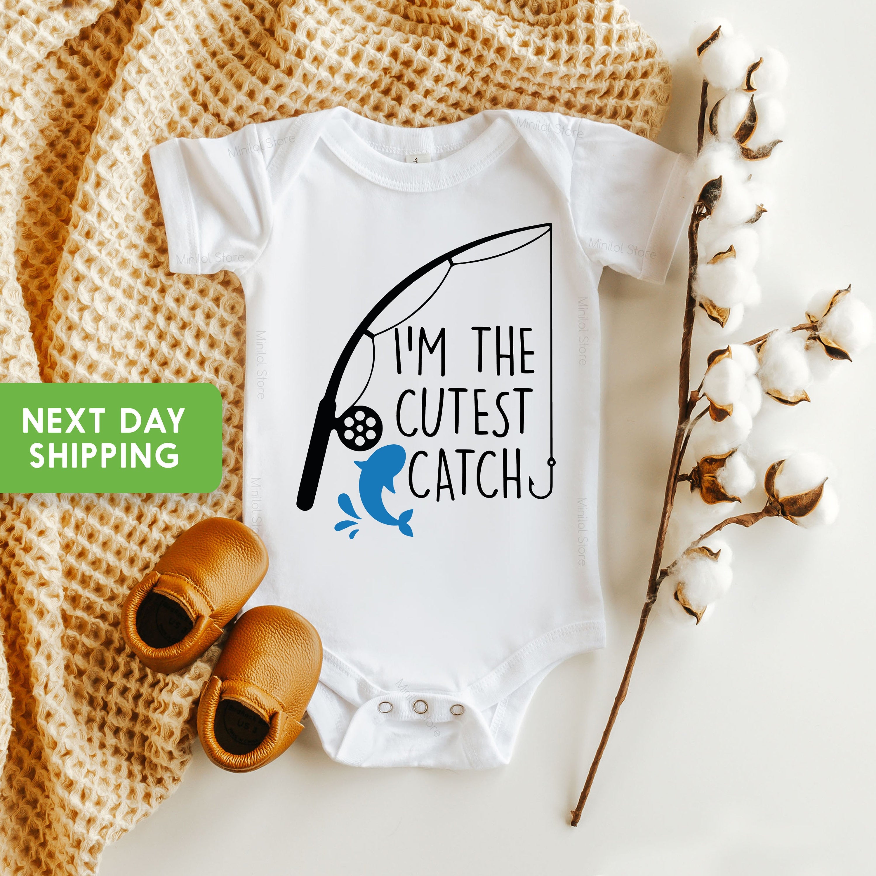 I'm The Cutest Catch Fishing Onesie® Baby Onesie® Baby Boy Onesie® Baby Onesie® Baby Shower Gift, Cute Baby