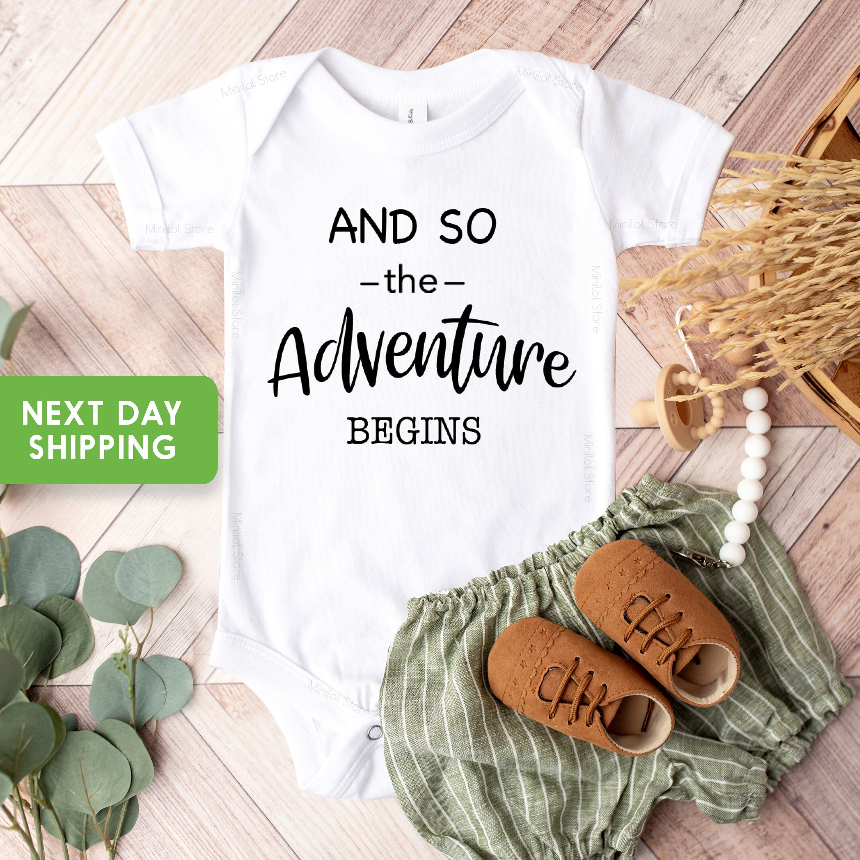 And So The Adventure Begins Onesie®Cute Announcement Onesie® Newborn Bodysuit