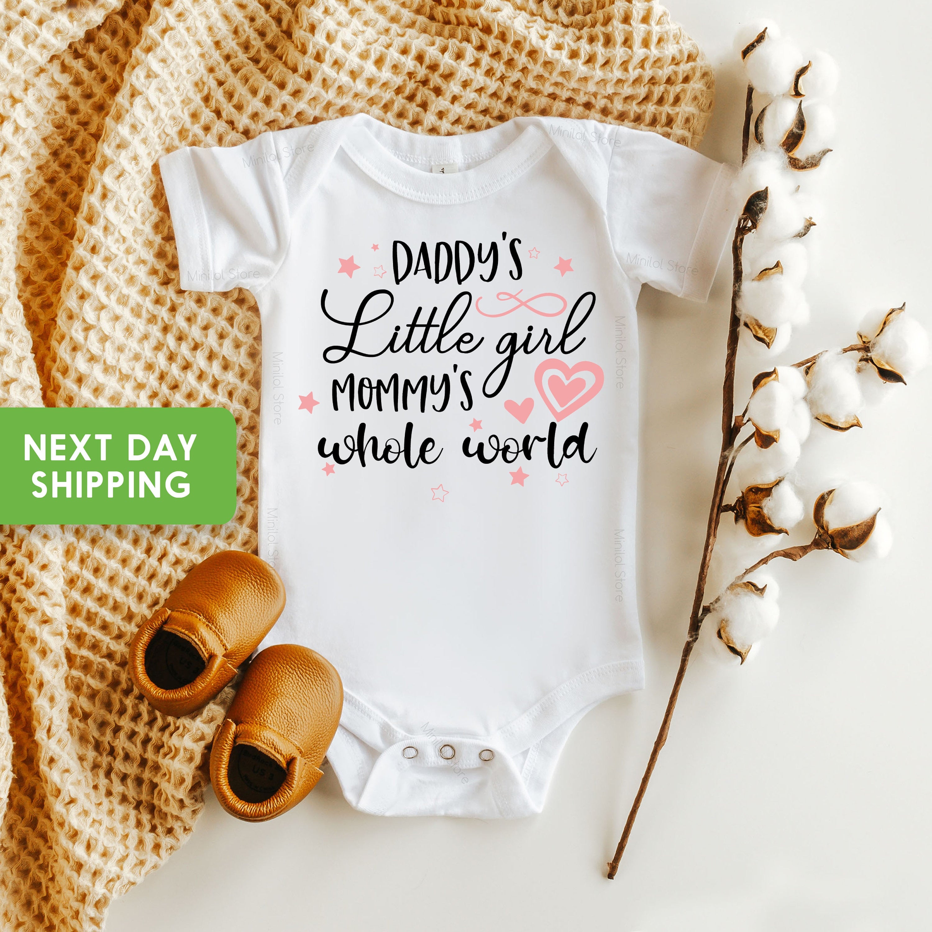 Daddy's Little Girl, Mommy's Whole World Onesie®, Fathers Day Onesie®, Fathers Day Gift