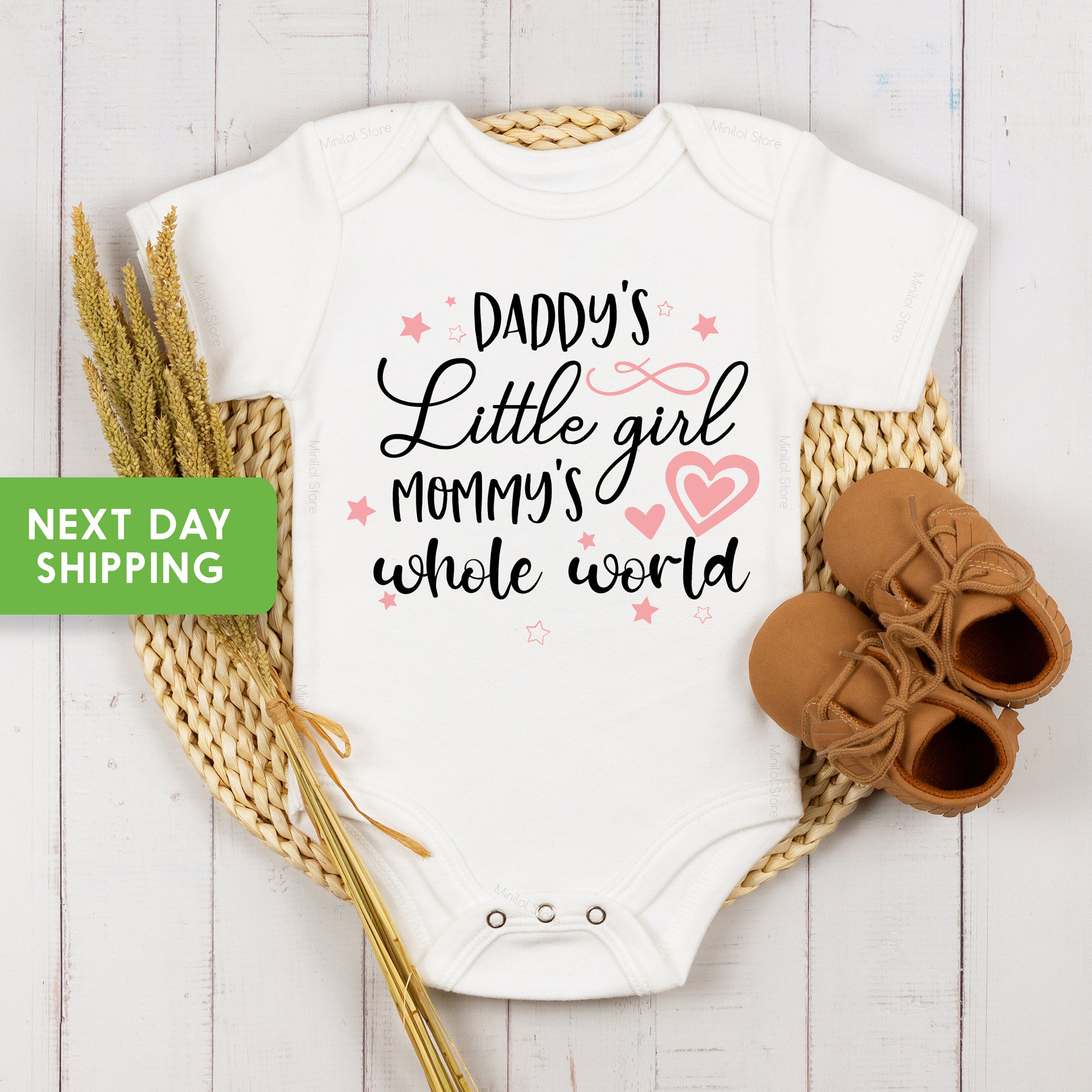 Daddy's Little Girl, Mommy's Whole World Onesie®, Fathers Day Onesie®, Fathers Day Gift