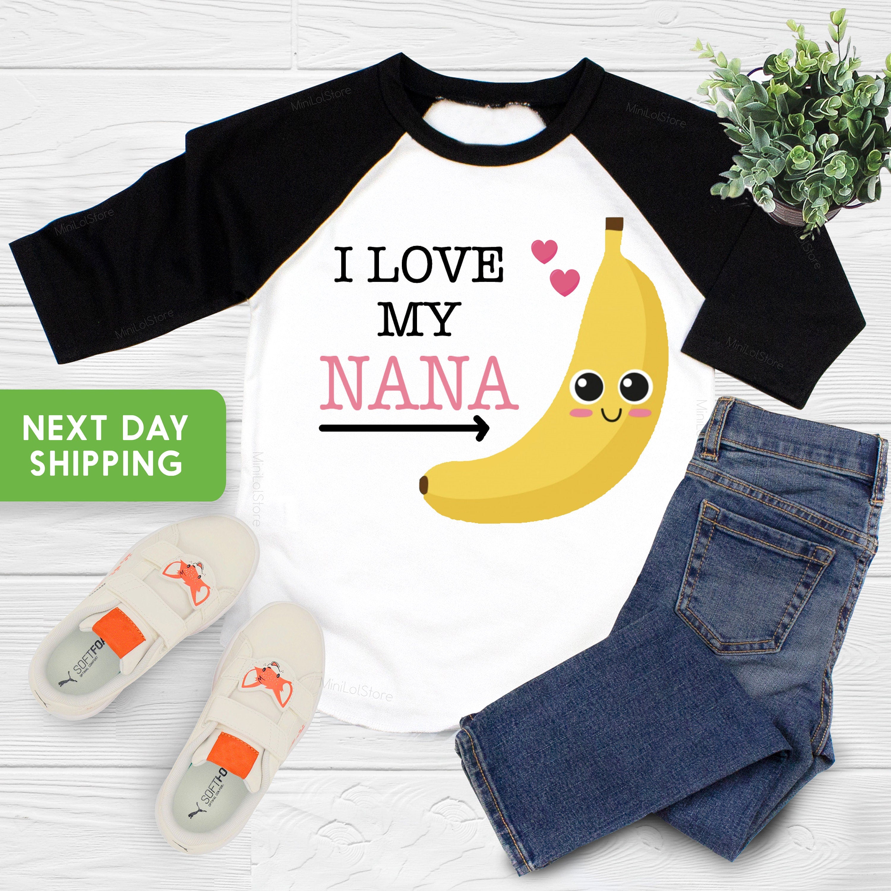 I Love My Nana Shirt, Funny Baby Clothes, Grandma Shirt,  Grandchild Gift, Cute Nana Onesie®