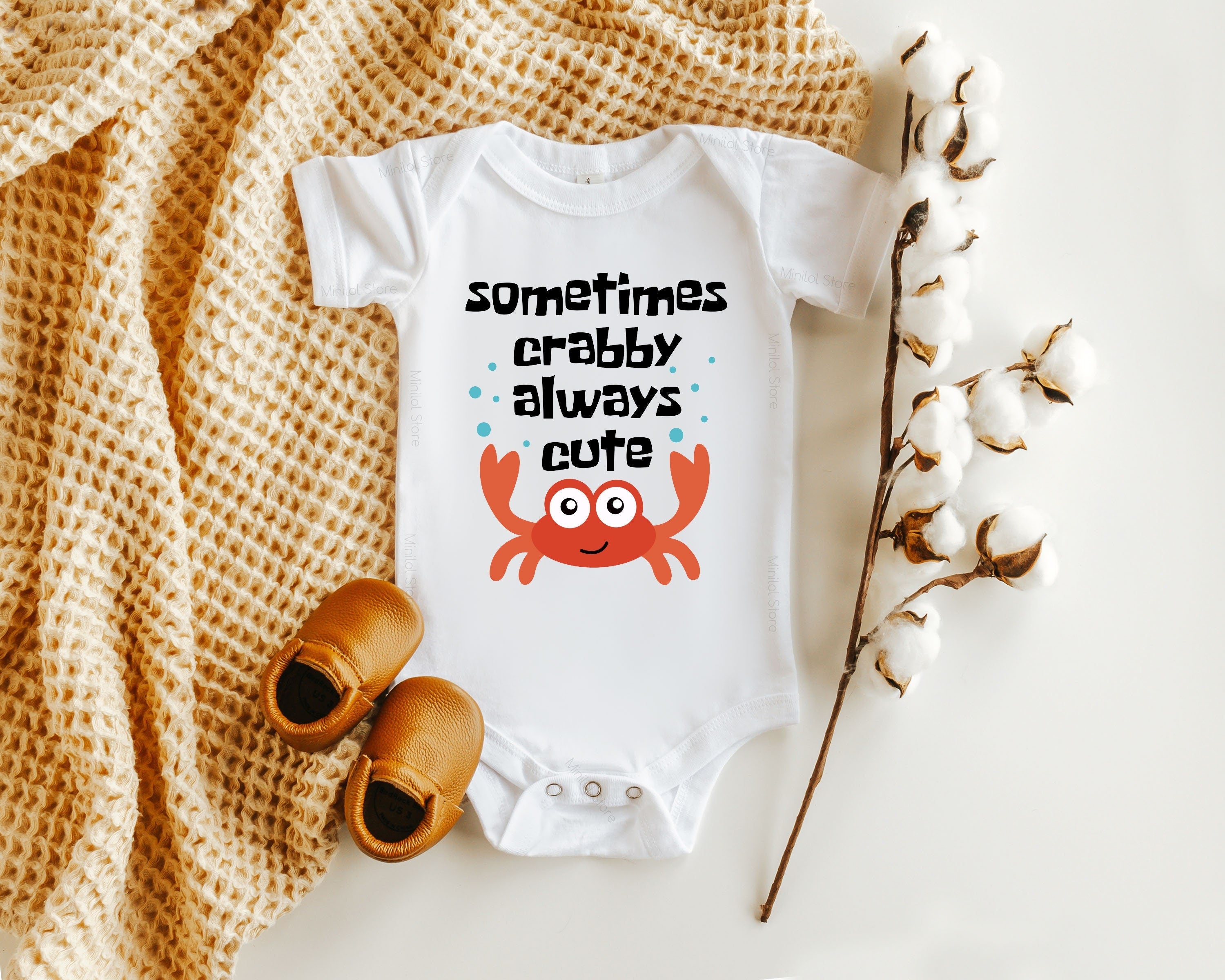 Sometimes Crabby Always Cute Onesie® Newborn Onesie® Cute Crabby Bodysuit