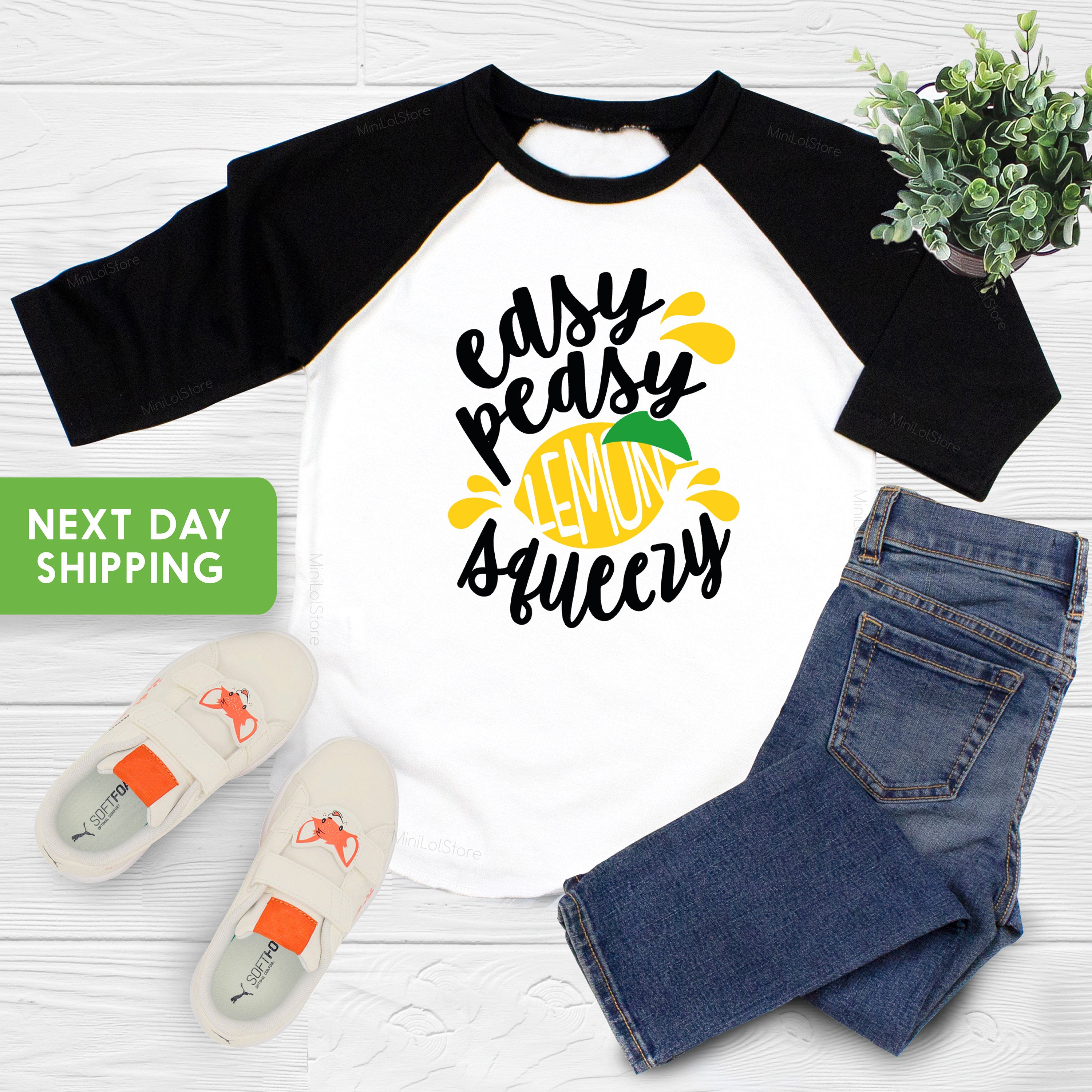 Easy Peasy Lemon Shirt, Funny lemon Kids Tee, Funny Fruit Toddler Shirt, Summer Kids Shirt