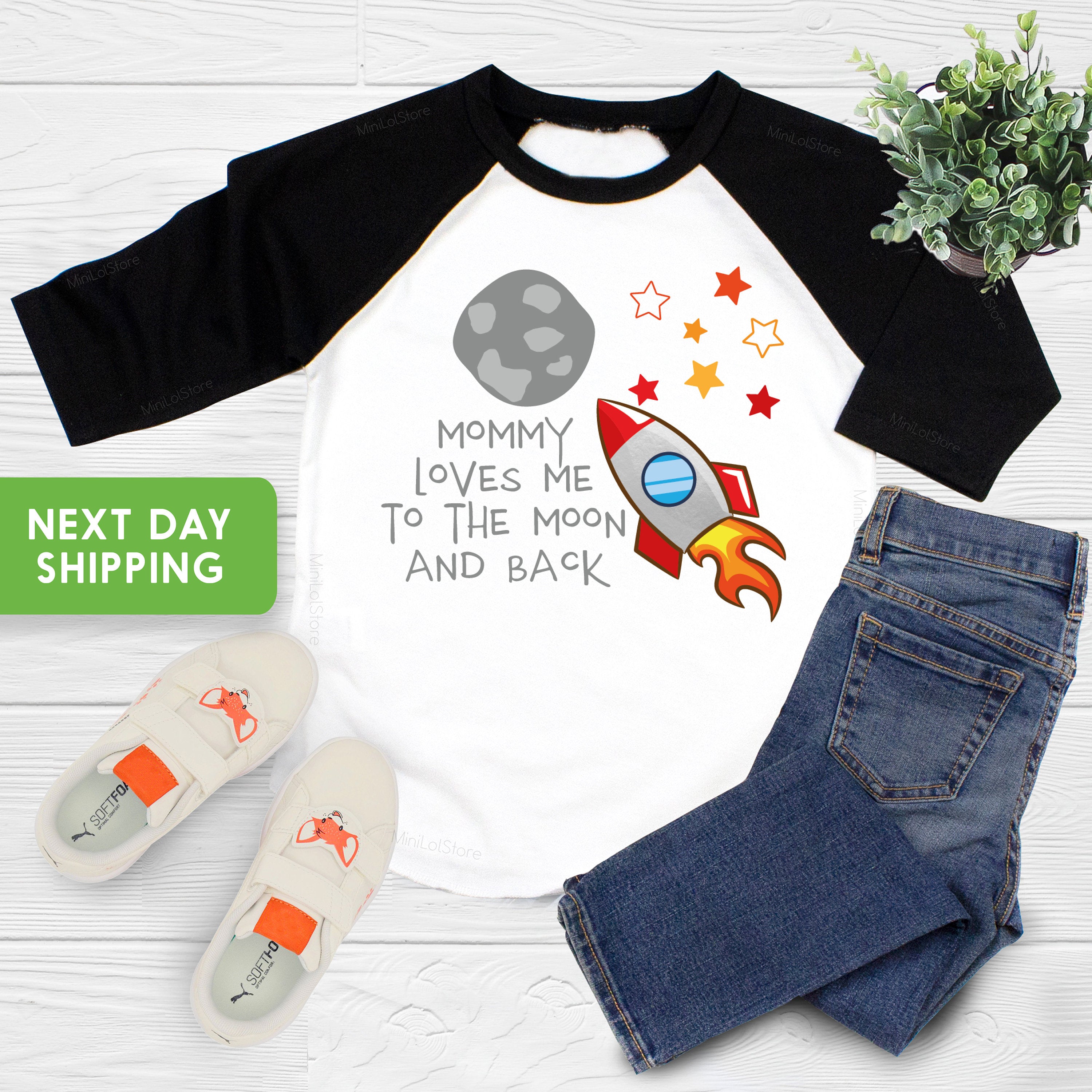 Mommy Loves Me To The Moon And Back Kids Shirt, Cute Boys Toddler Shirt, Mother's Day Shirt, Mother's Day Gift