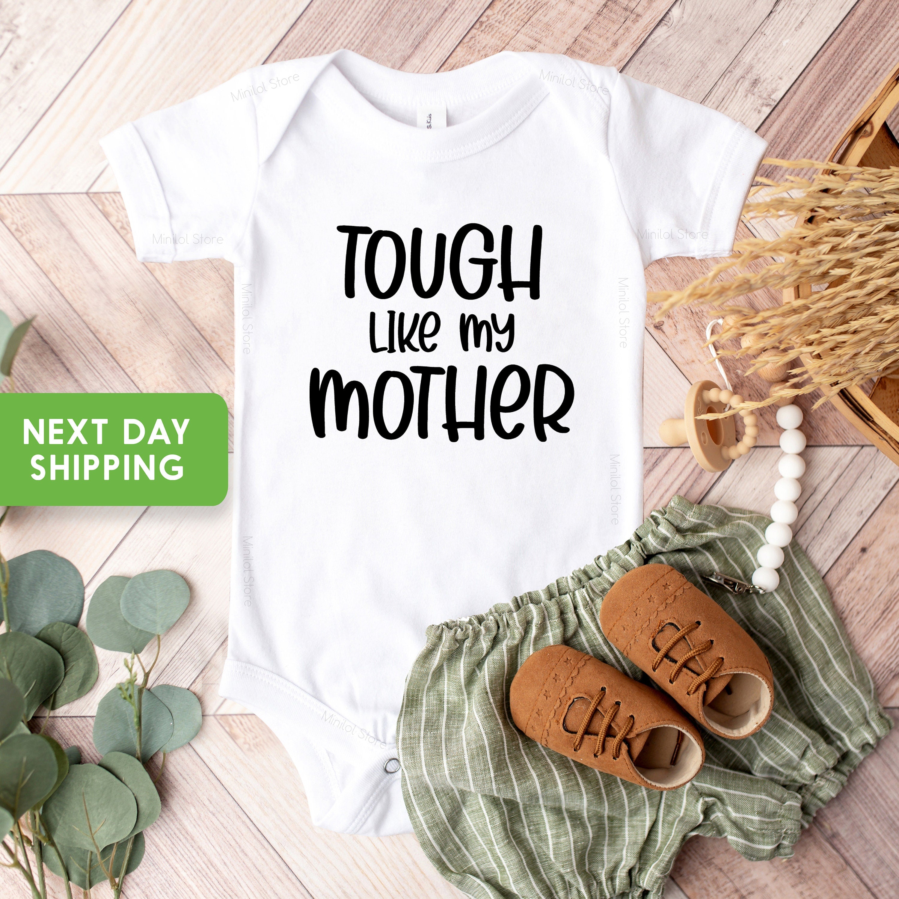 Tough Like My Mother Onesie® Tough Baby Onesie® Funny Baby Onesie® Strong Like My Mom Onesie®