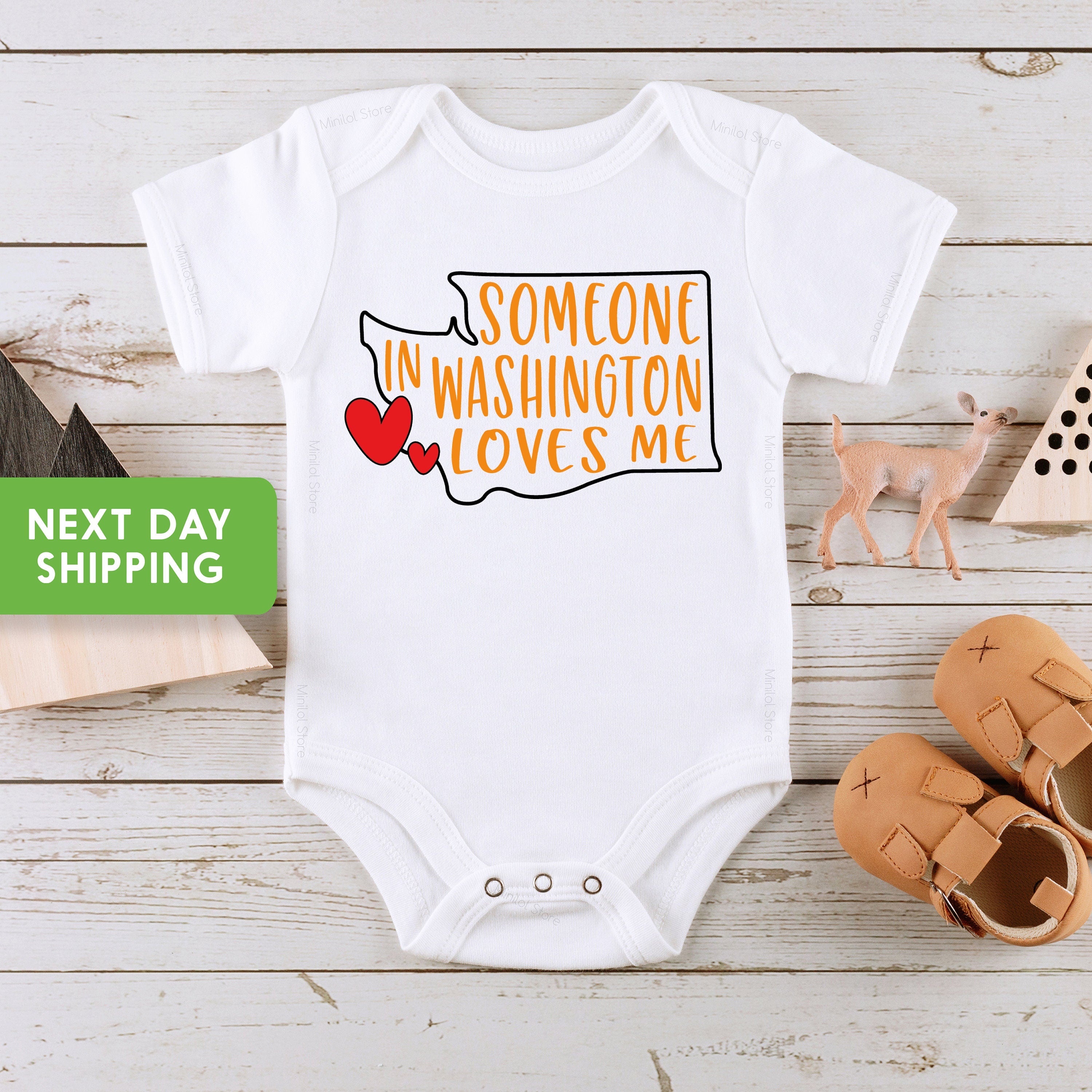 Someone In Washington Loves Me Onesie®, Washington Baby Onesie®, Loved Baby Onesie®,  Washington Onesie®, State Baby Onesie®