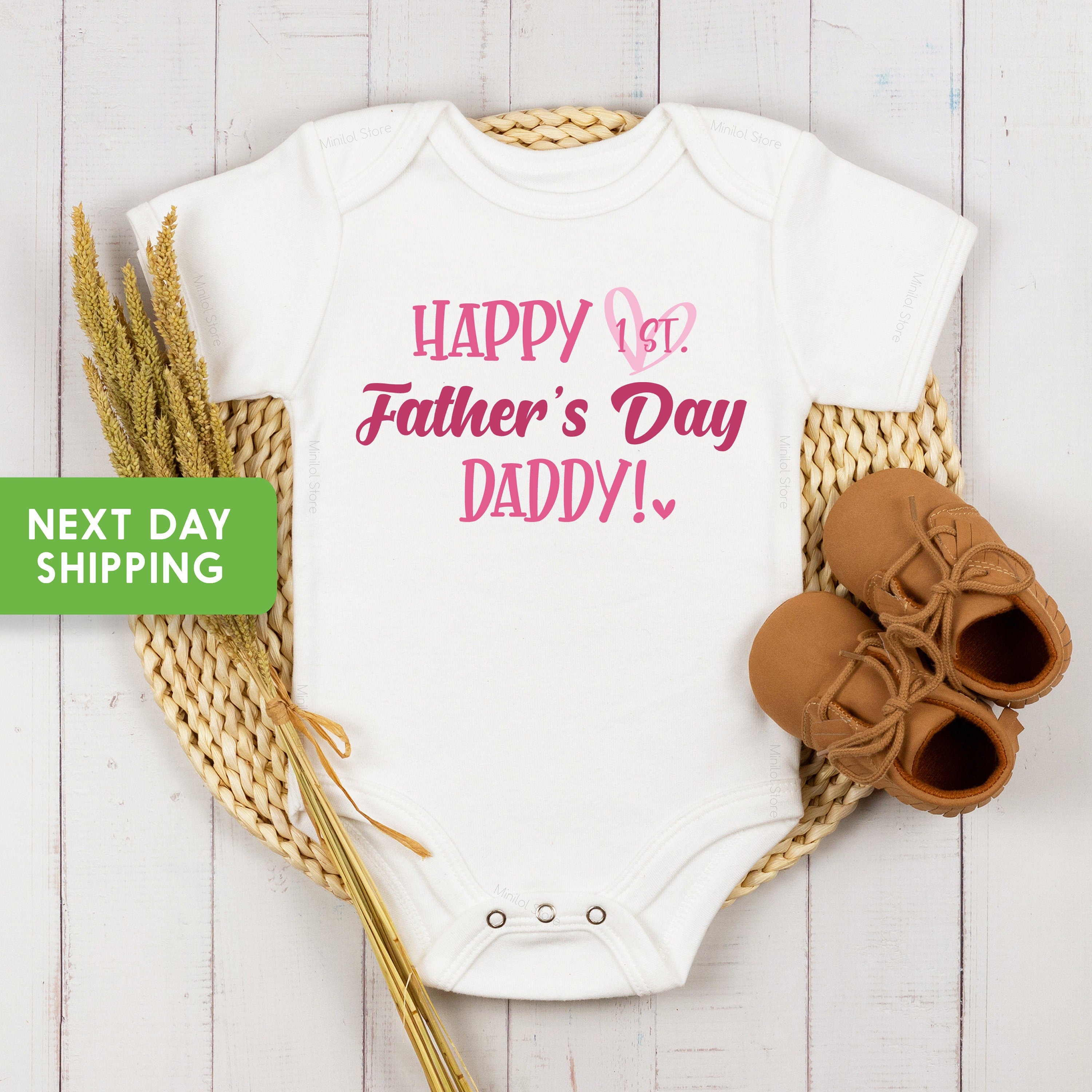 Fathers Day Onesie® 1st Happy Fathers Day Onesie® Baby Girl Onesie® First Fathers Day Bodysuit, Fathers Day Gift From Daughter