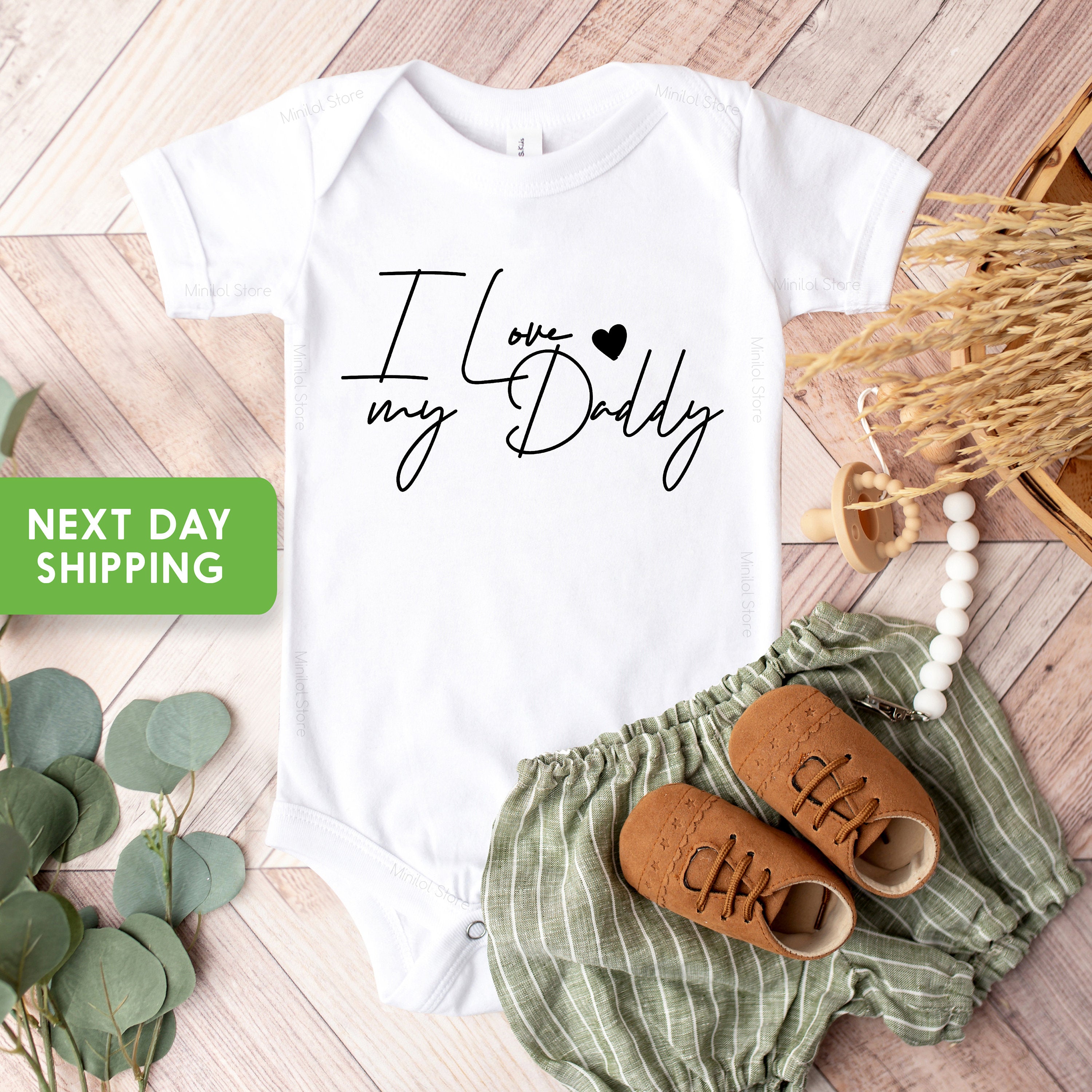 I Love My Daddy Onesie®, Hipster Baby Clothes, Dad Onesie® Unisex Baby Clothes, Gifts for Dads, Love Onesie® Father's Day Onesie®