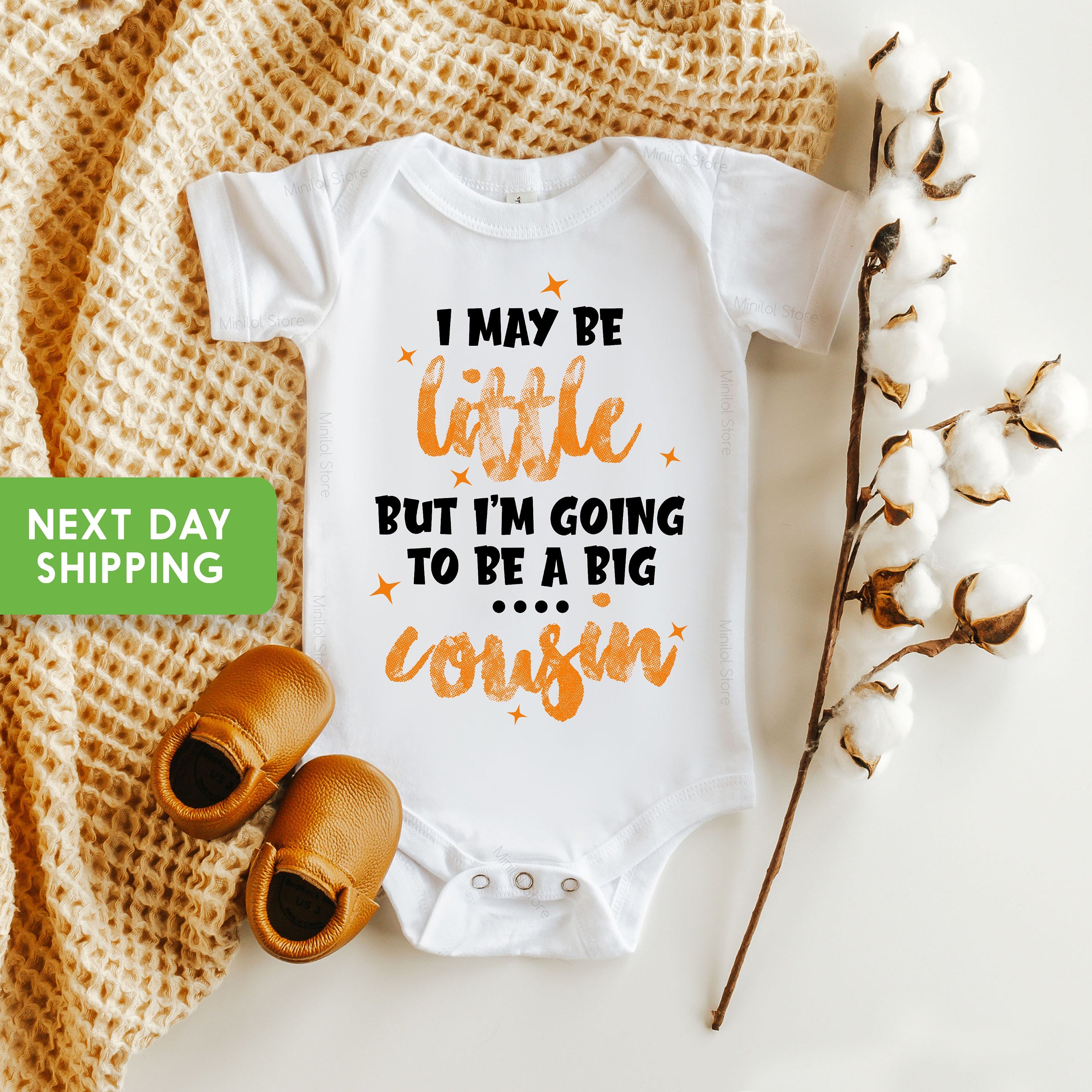 Big Cousin Onesie®, I May Be Little But I'm Going To Be A Big Cousin Onesie®, Cute Baby Onesie®, Reveal Onesie®, New Cousin Baby Bodysuit