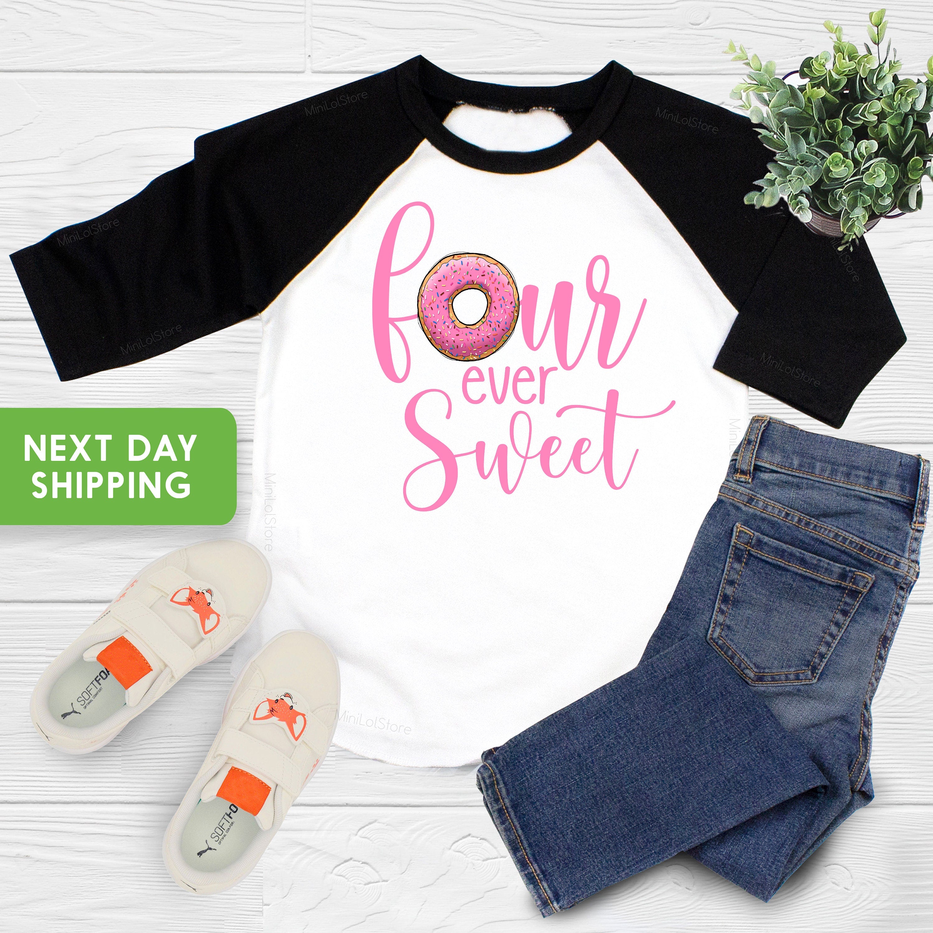 Four Ever Sweet Birthday Shirt, 4th Birthday Shirt, Fourth Birthday T Shirt, Donut Birthday Shirt, Kids Birthday Shirt, Donut Birthday Shirt