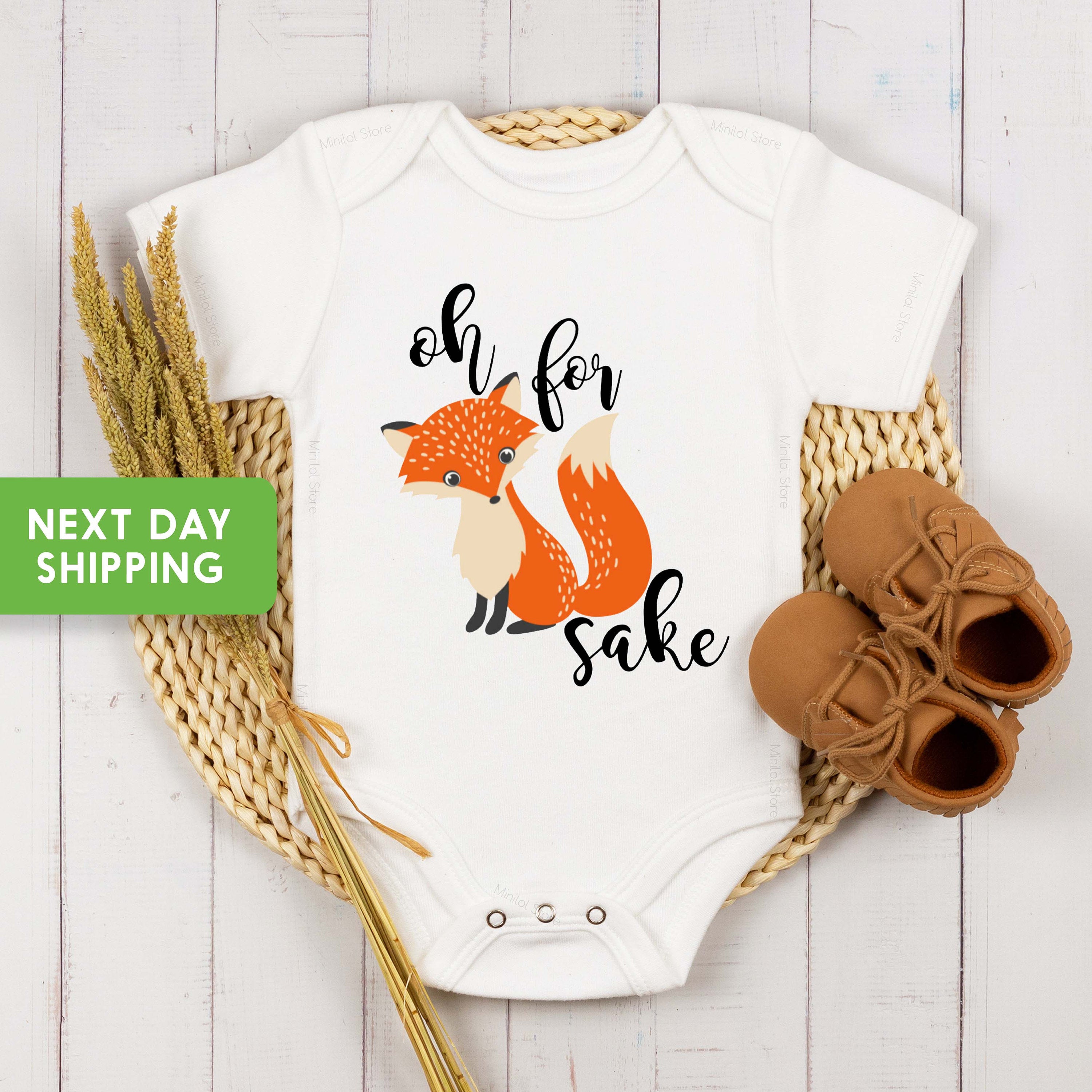 Fox Onesie® Oh For Fox Sake Baby Onesie® Hipster Baby Onesie® Cute Baby Fox Baby Onesie®  Funny Baby Onesie®