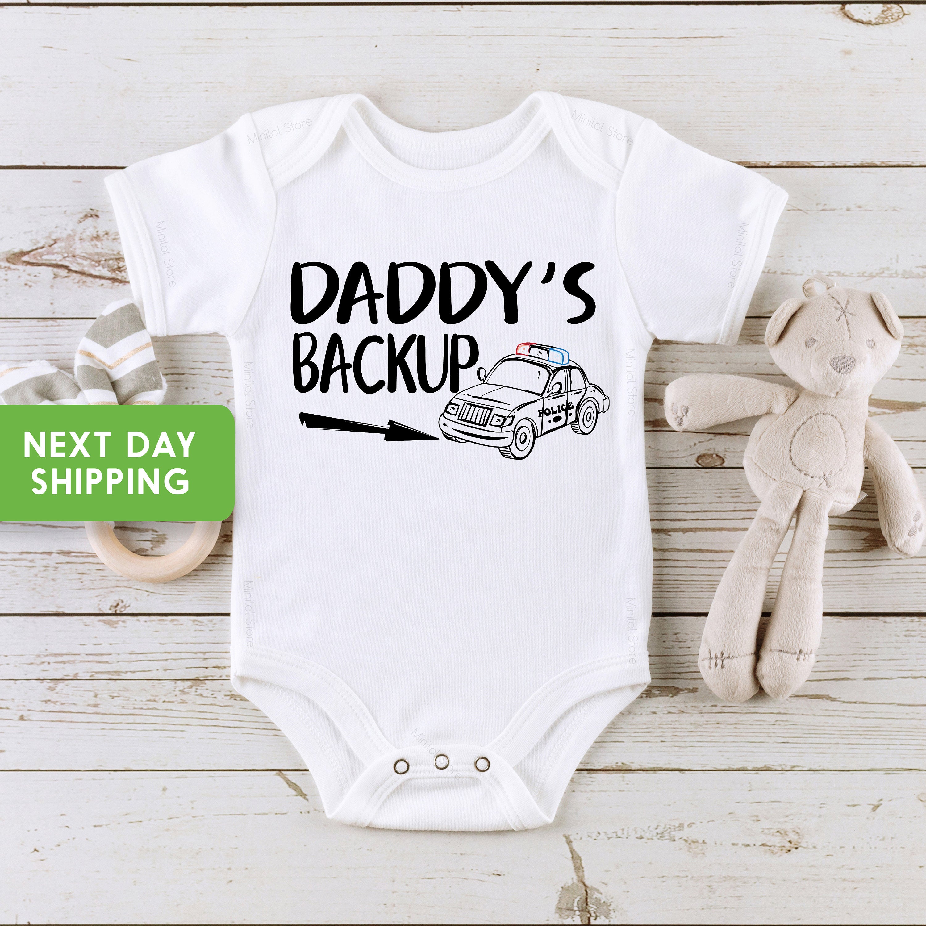 Daddy's Backup, Baby Onesie® Cop Onesie® Father's Day Onesie® Baby Boy Onesie® Police Officer, Newborn Onesie®