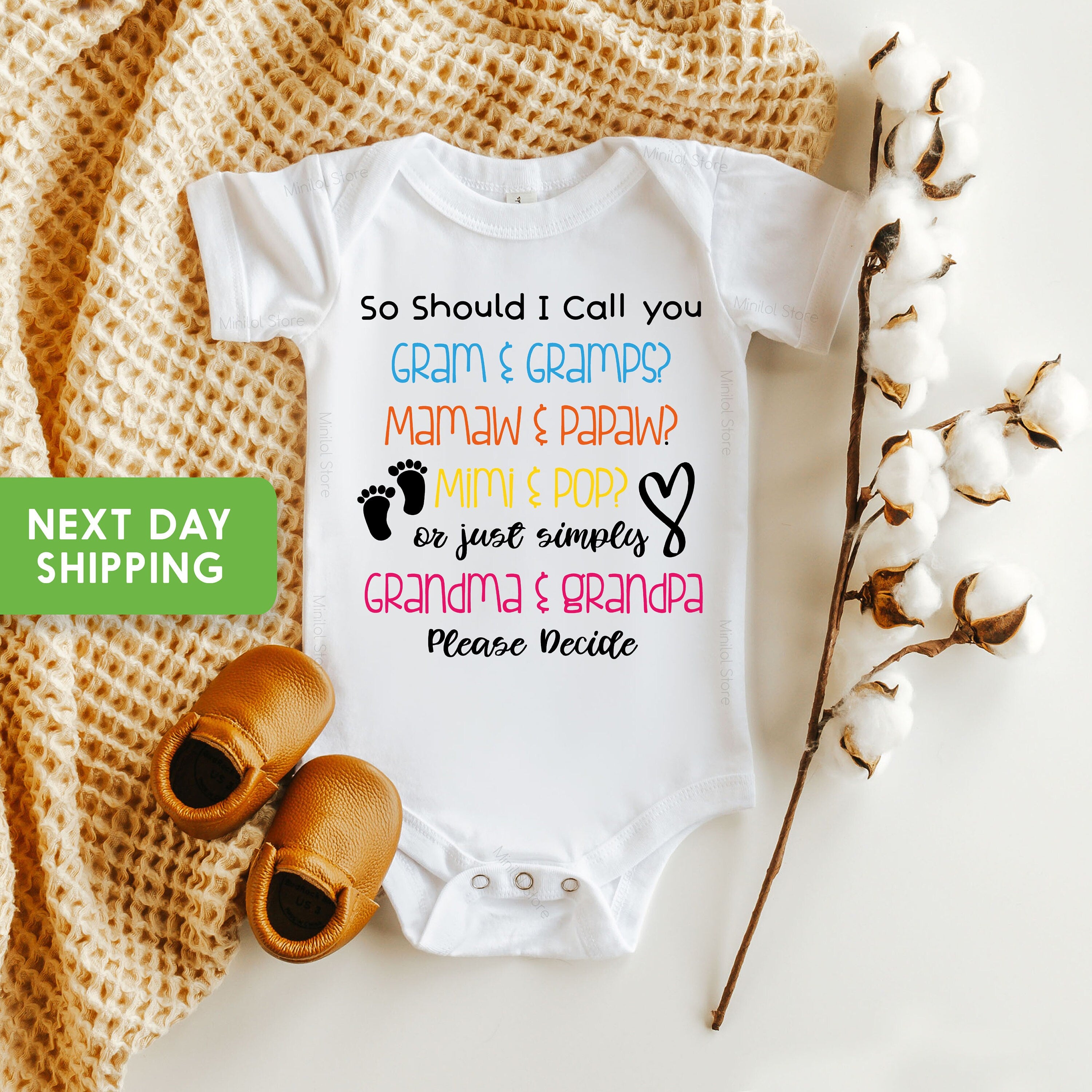 Should I Call You Onesie® Grandparents Reveal Onesie® Grandma & Grandpa Announcement, Cute Newborn Onesie®