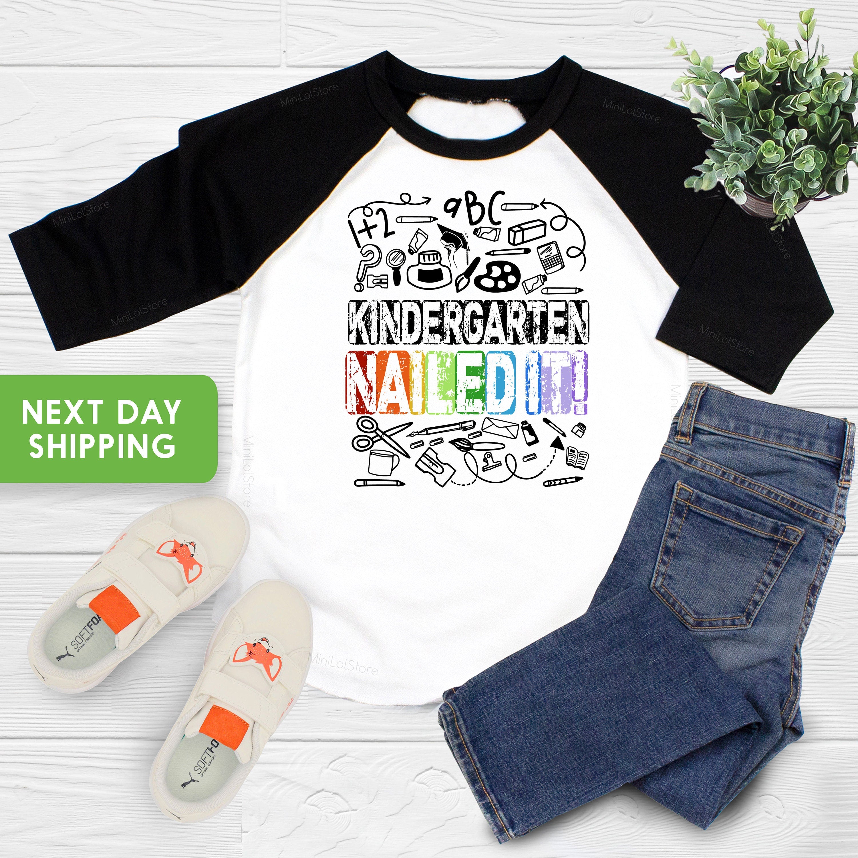 Kindergarten Graduation Shirt, Graduation Colorful Rainbow Any Grade Nailed It Dark Tshirt, Kids Graduation Shirt