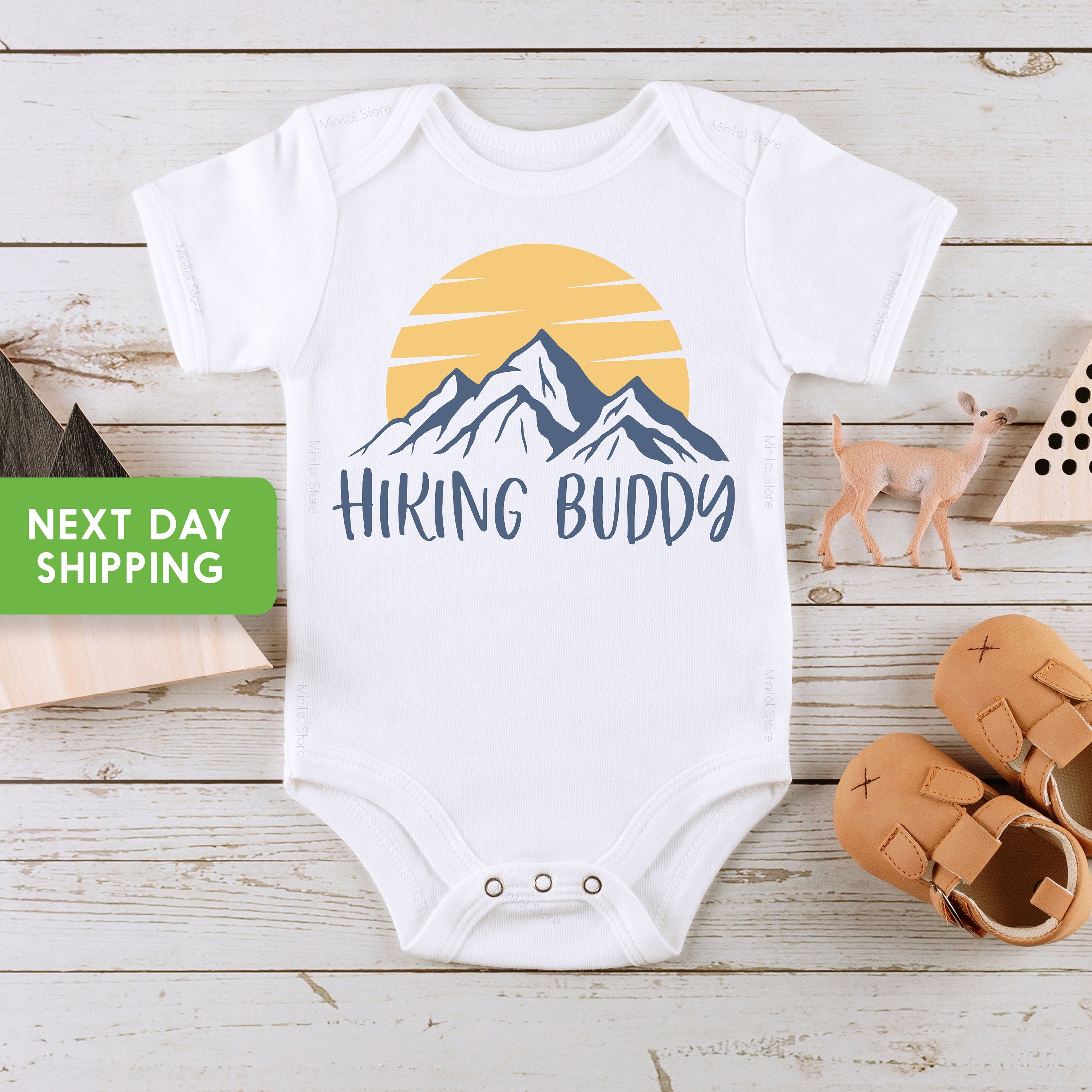 Hiking Buddy Baby Onesie®, Cute Baby Shirt, Camping Bodysuit, Adventure Kids Tee