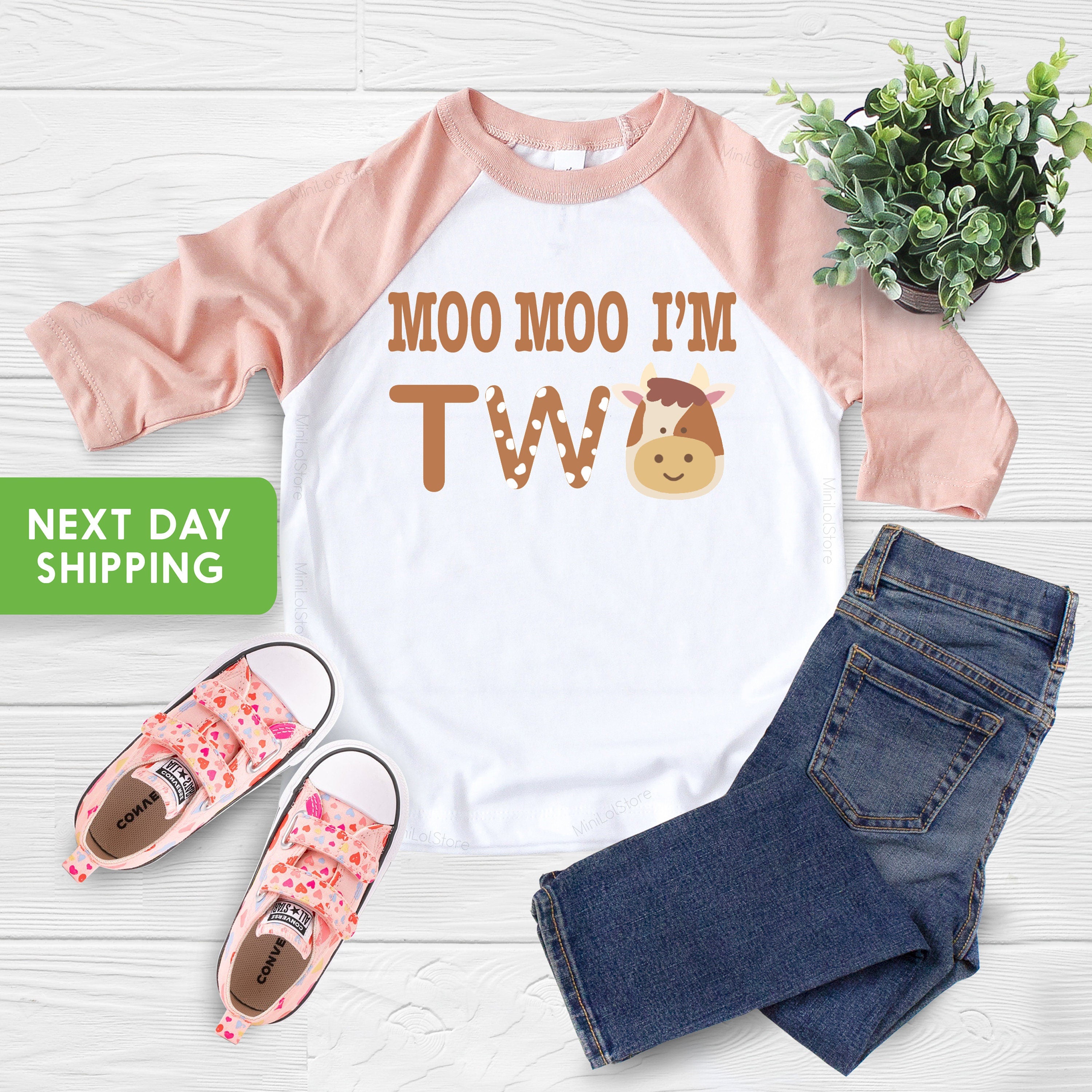 2nd Birthday Shirt, Moo Moo I'm 2 T-Shirt, Second Birthday Shirt, Farmer Birthday T-Shirt, Cow Birthday Shirt, Toddler Birthday Shirt