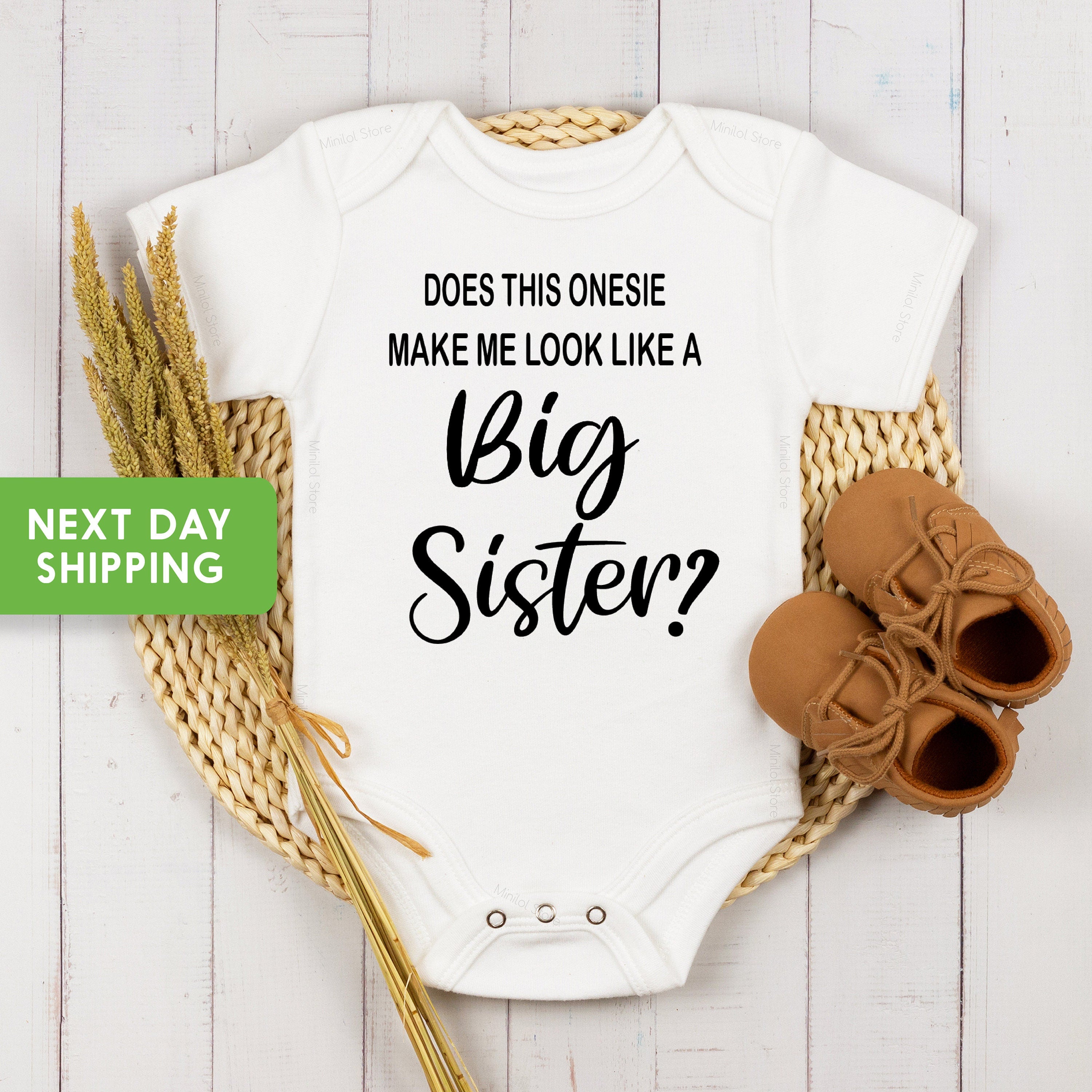 Does This Onesie®Make Me Look Like A Big Sister Onesie®, Baby Bodysuit, Cute Baby