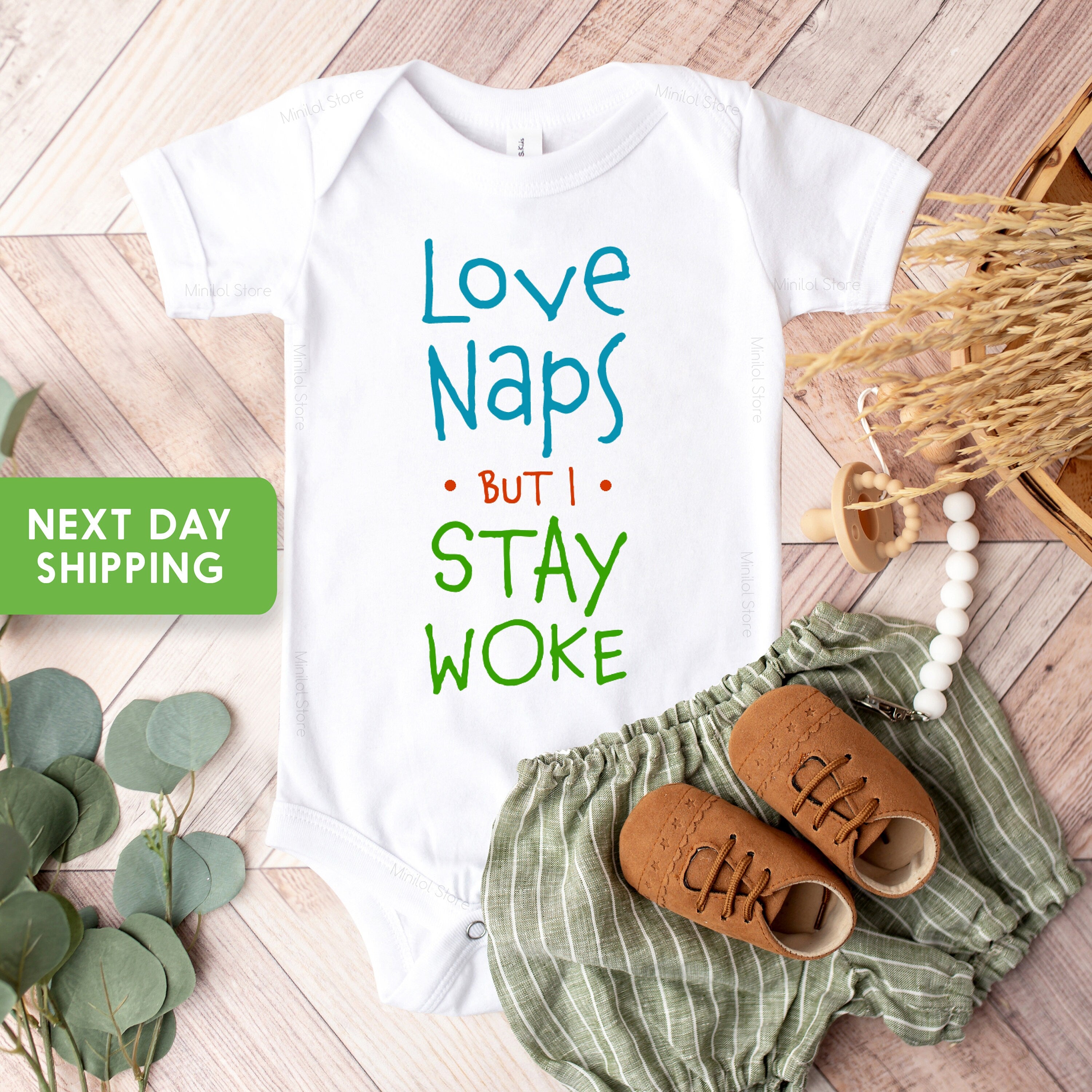 Love Naps But I Stay Woke Onesie®, Funny Baby Bodysuit,Newborn Onesie®Cute Baby Onesie®