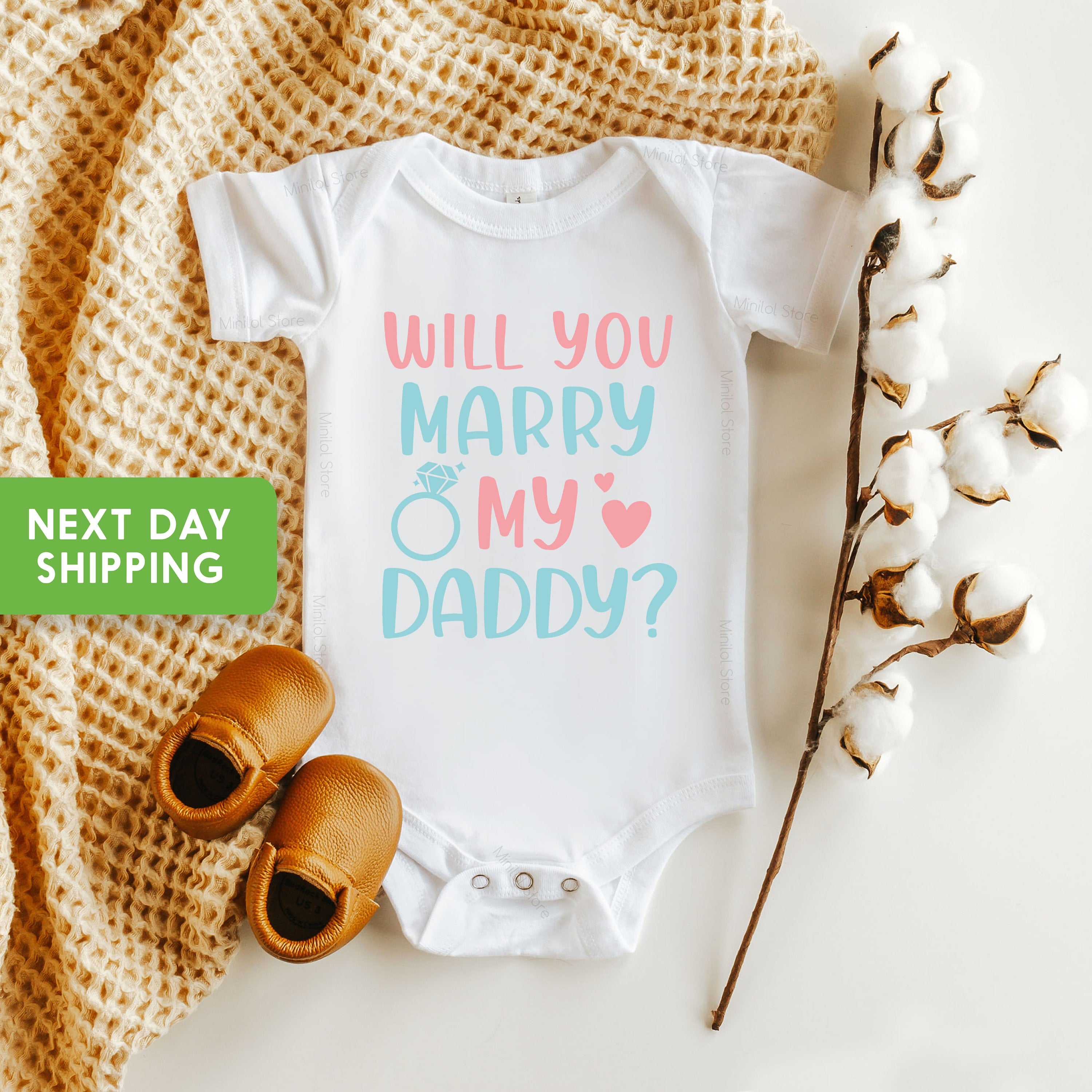 Will You Marry My Daddy Onesie® Proposal Kids Onesie® Cute Engageme Bodysuit