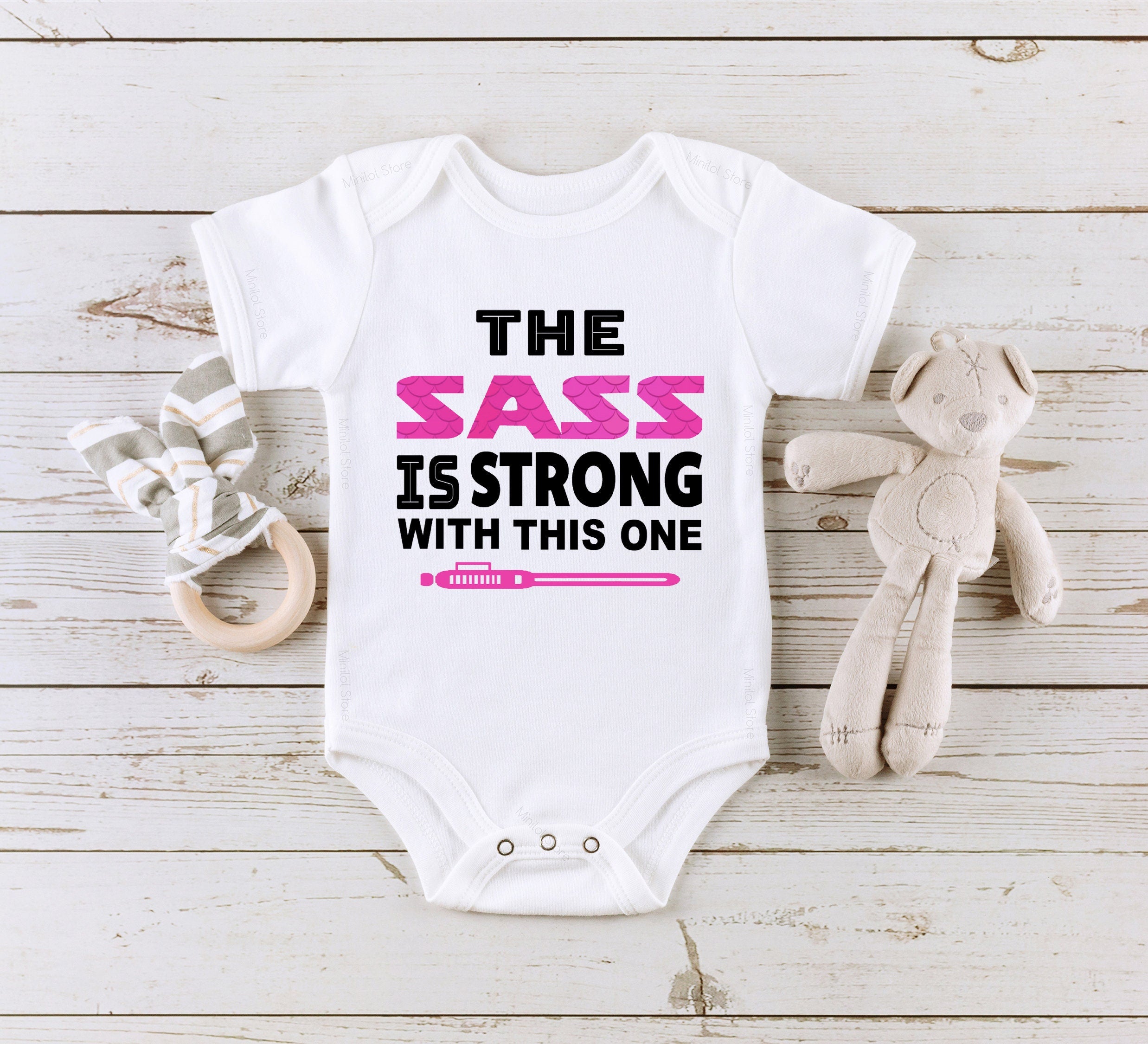 The Sass Is Strong Onesie®, Baby Shower Gift, Cute Girl Clothes, Funny Sayings