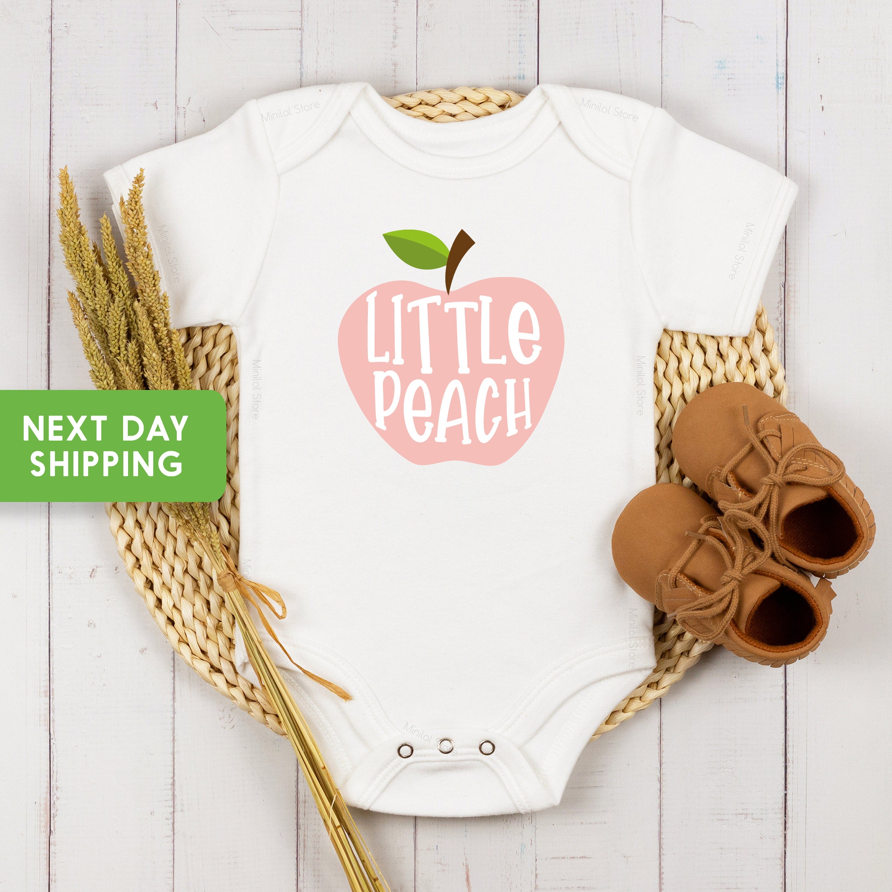 Peach Baby Onesie®, Cute Little Peach Onesie®, Hipster Baby Onesie®, Cute Southern Girl Onesie®, Fruit Baby Onesie®, Vegan Baby Onesie®