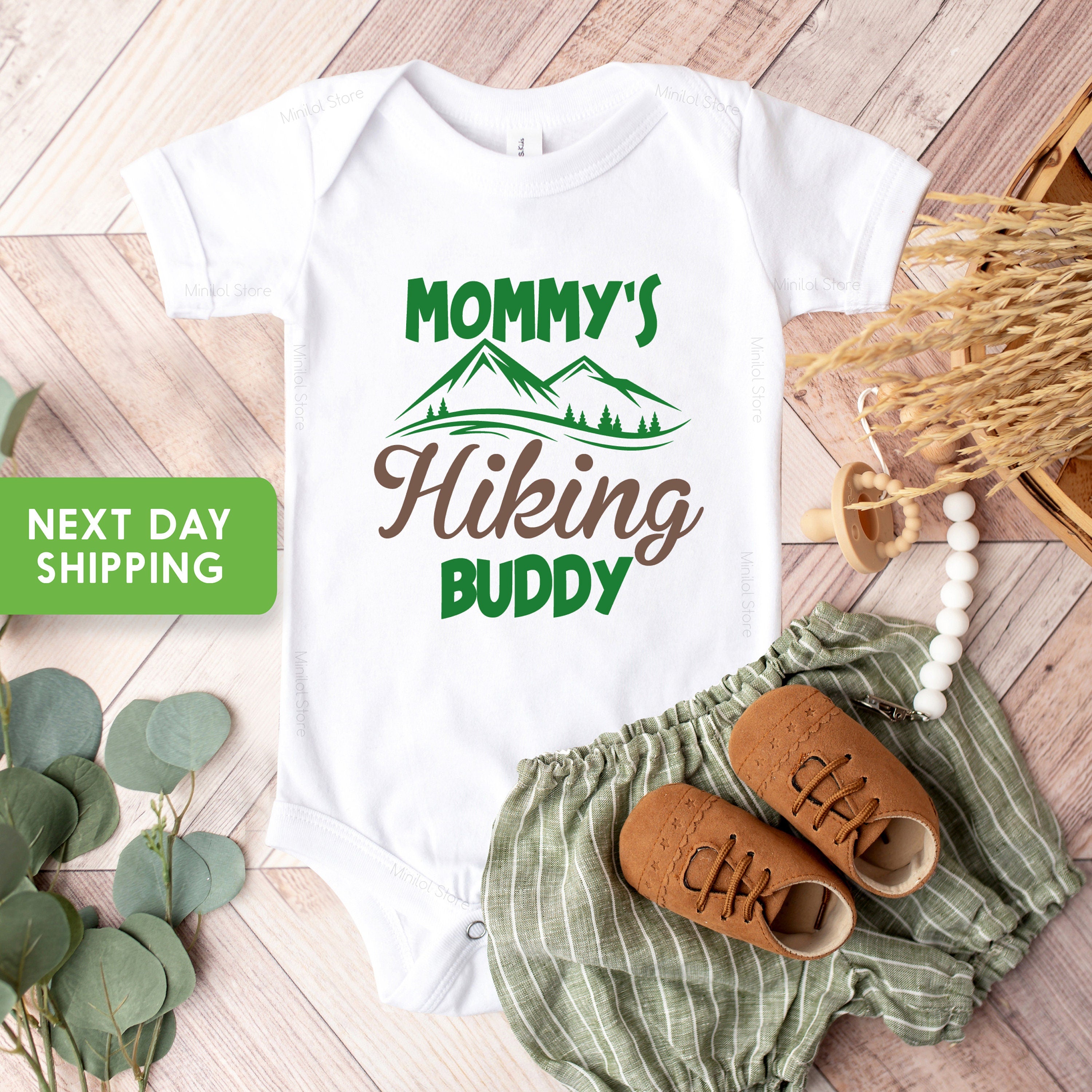 Hiking Onesie® "Mommy's Hiking Buddy" Onesie®Cute Onesie® Camping Onesie® Mothers Day Onesie® Mom Onesie®