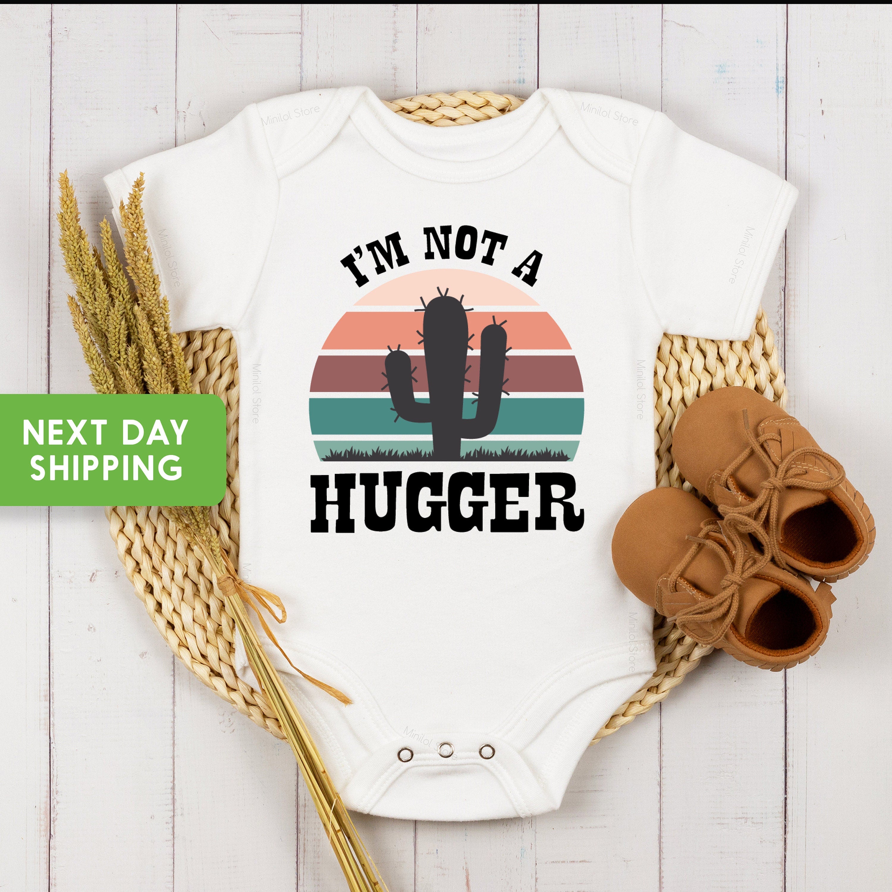 Funny Cactus Baby Onesie®, Hugger Baby Onesie®, Funny Social Distance Baby Onesie®, Unisex Baby Outfit