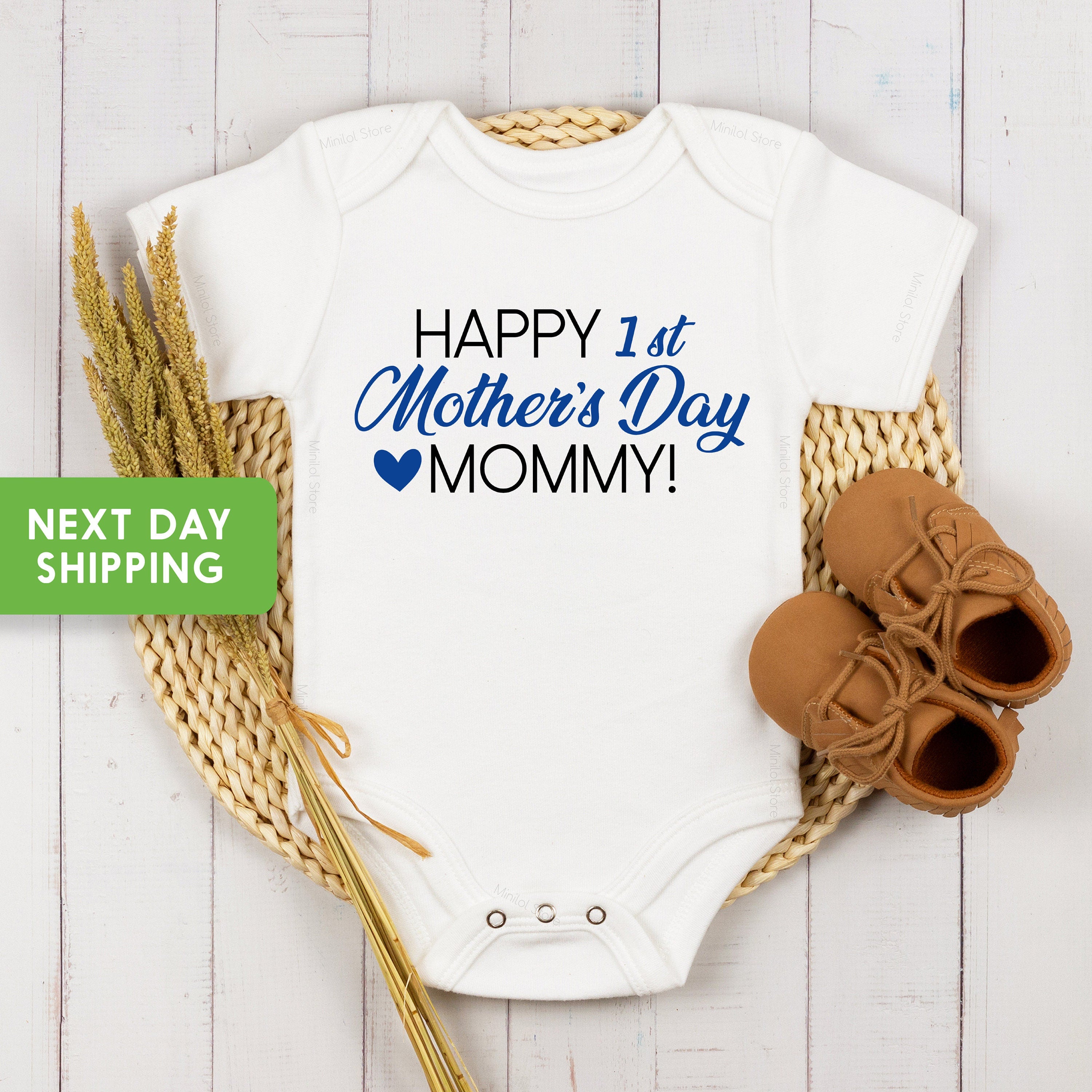 Happy 1st Mother's Day Onesie®, Baby Boys Mother's Day Onesie®, Boys Mother's Day Bodysuit, Mother's Day Onesie®For Boys, Baby Mother's Day