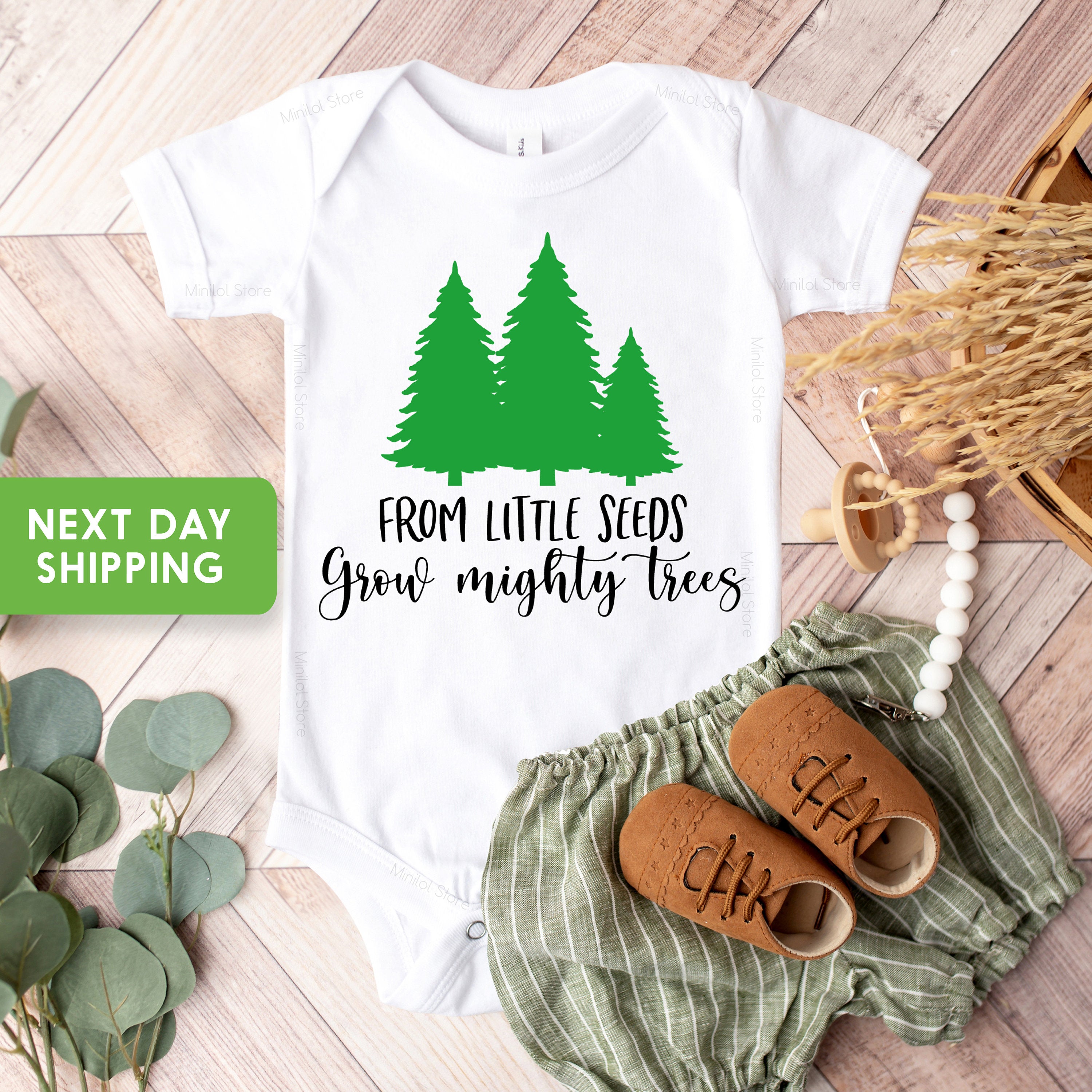 From Little Seeds Grow Mighty Trees Onesie® Cute Tree Onesie®Baby, Cute Tree Baby Onesie® Nature Onesie® Wilderness Baby Onesie®