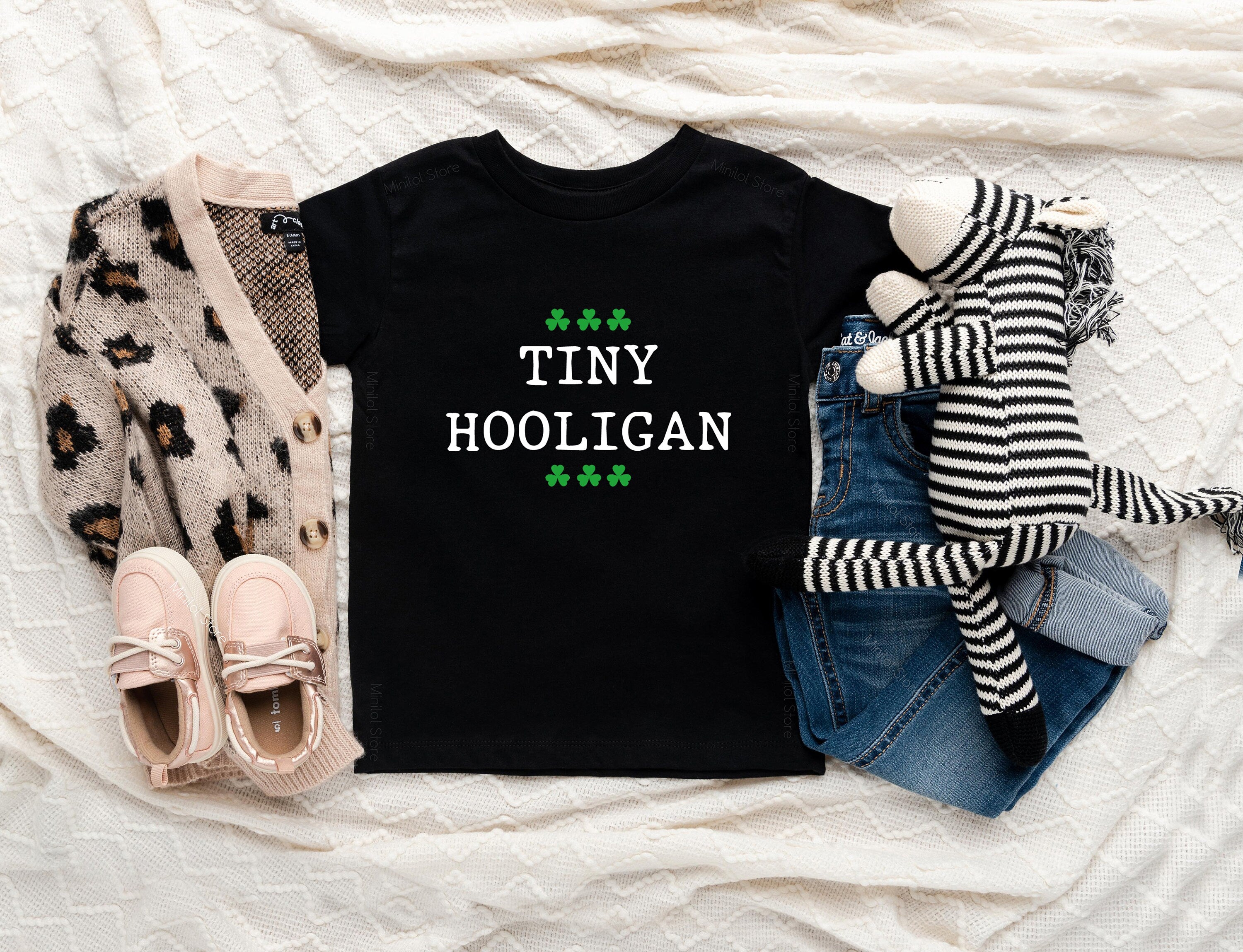 Tiny Hooligan Kids Raglan, St. Patrick's Day Toddler Shirt, Funny Irish Kids Shirt