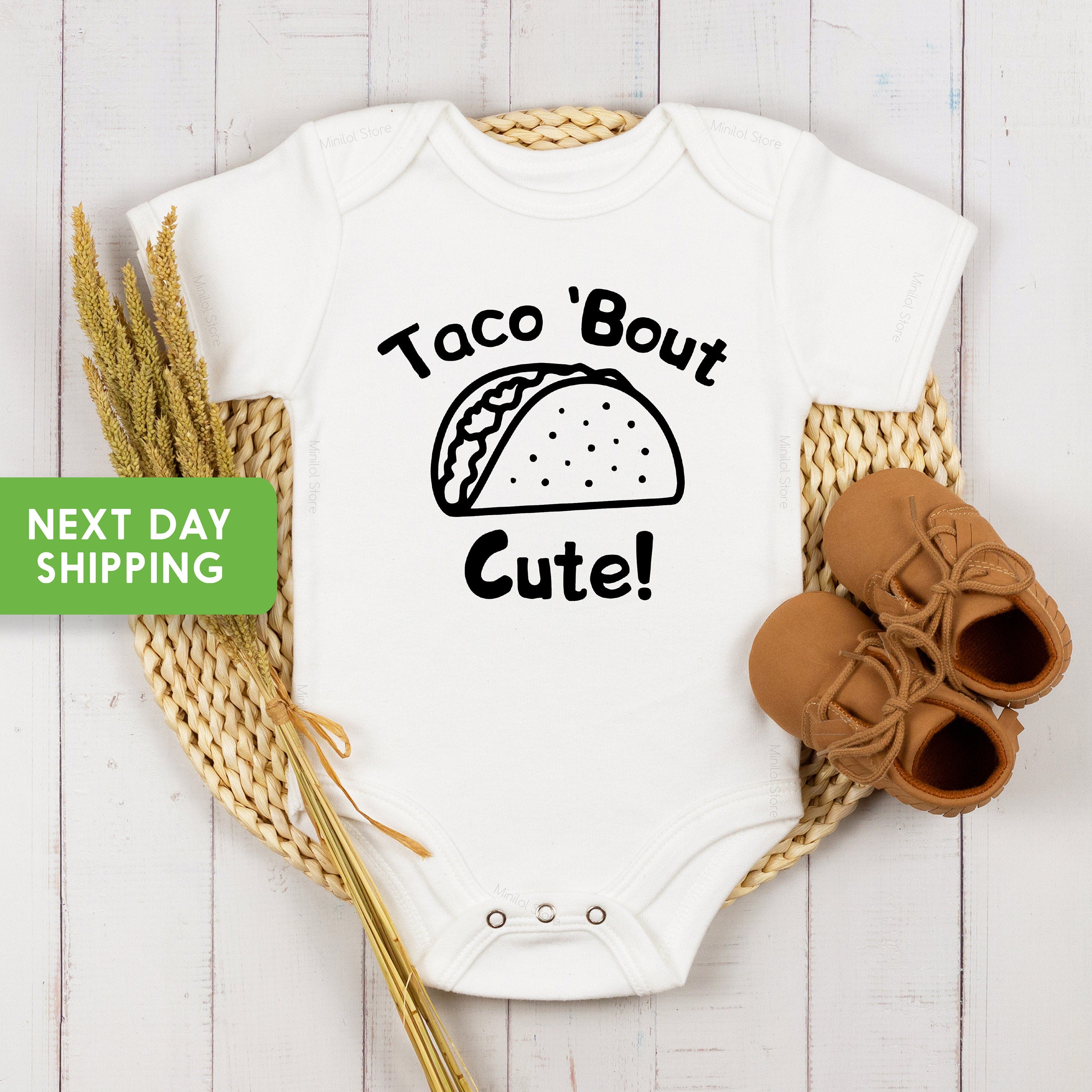 Taco 'Bout Cute Baby Onesie®, Cute Taco Onesie®, Mexican Baby Onesie®