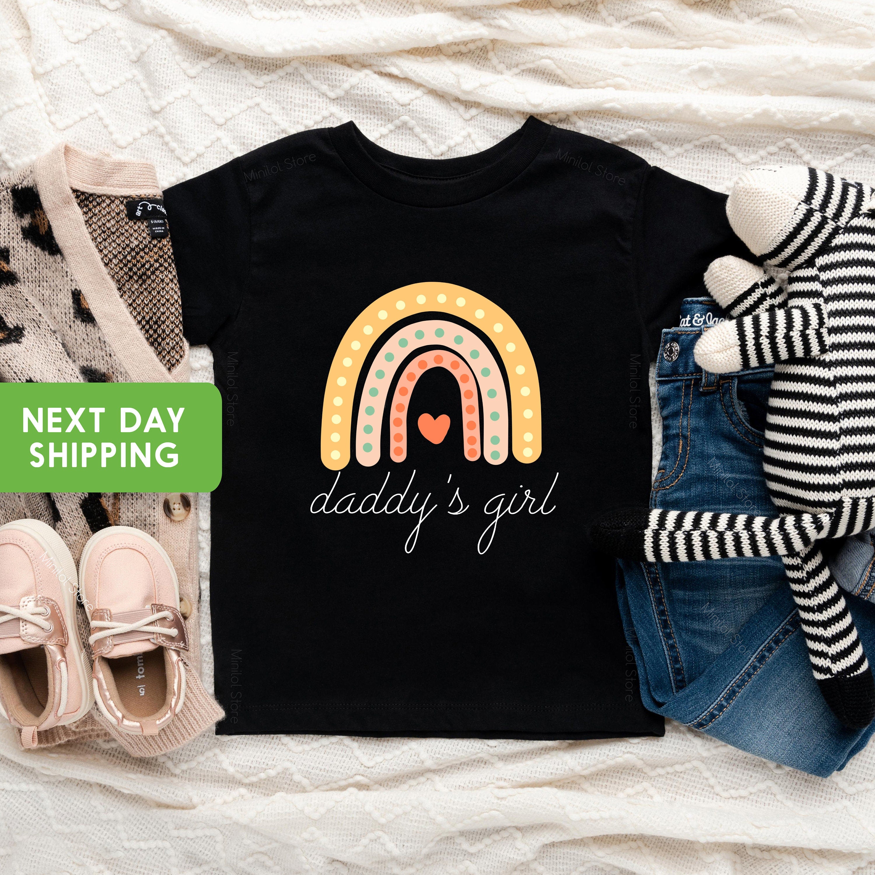 Daddy's Girl Rainbow Onesie®, Rainbow Kids Shirt, I Love Daddy Onesie®, Rainbow Girl Shirt, Boho Rainbow Shirt, Father's Day Gift