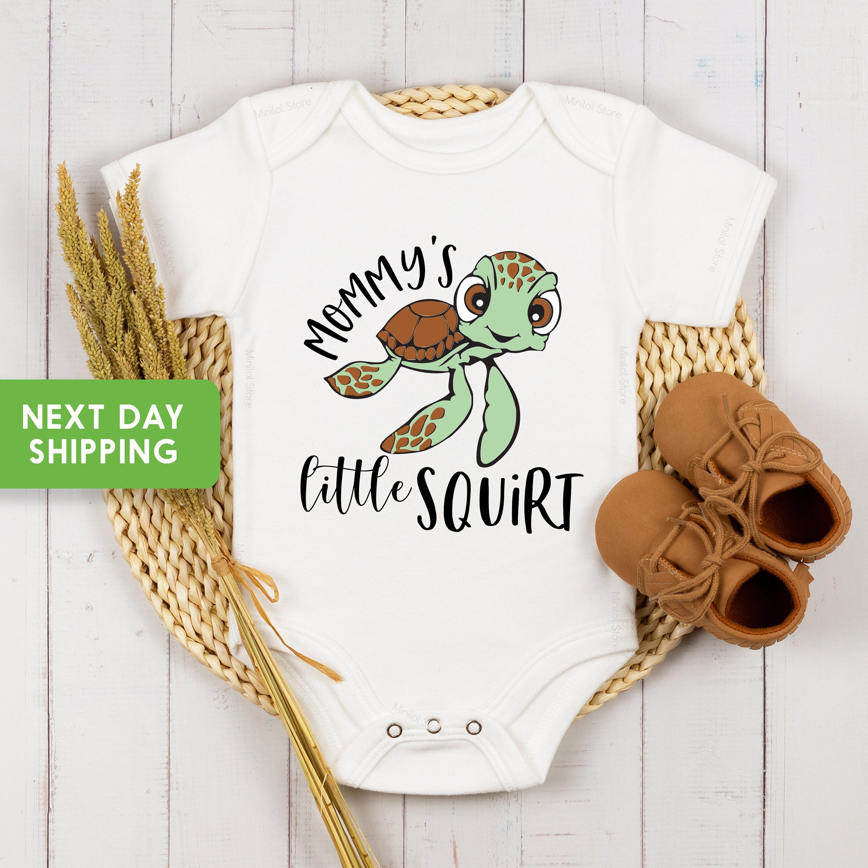 Mommy Baby Onesie®, Pregnancy Reveal Onesie®, I Love My Mommy, Turtle Bodysuit® , Little Squirt Shirt, Mom Onesie®, Mothers Day Gift