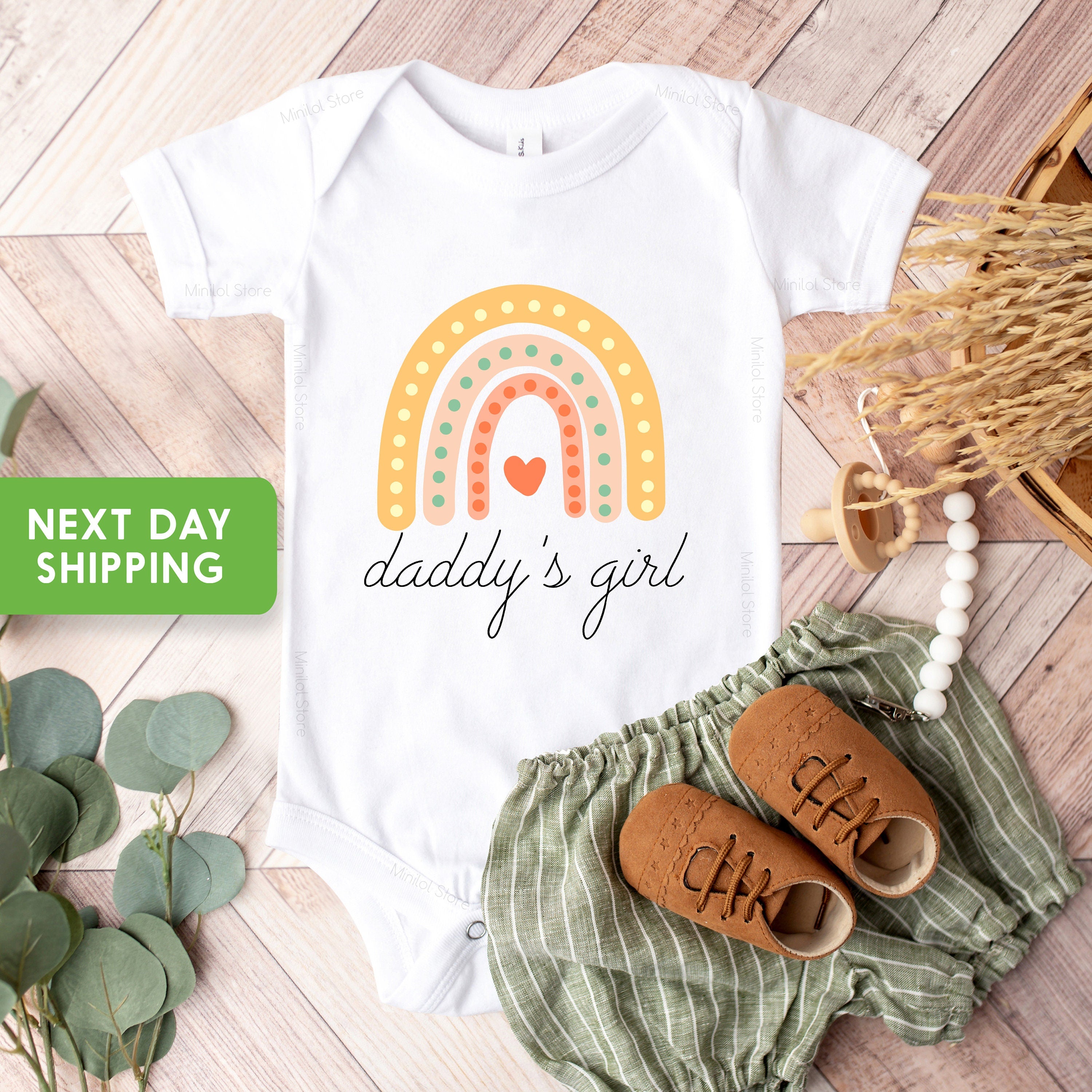 Daddy's Girl Rainbow Onesie®, Rainbow Kids Shirt, I Love Daddy Onesie®, Rainbow Girl Shirt, Boho Rainbow Shirt, Father's Day Gift