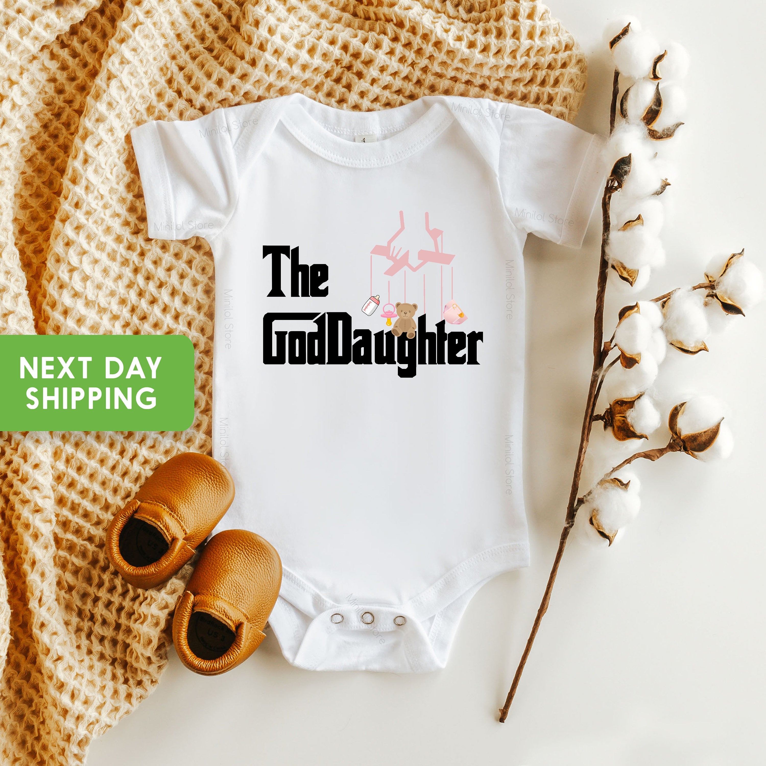 The GodDaughter Onesie®, Cute Baby Onesie®, GodParent Shower Gift, GodMother Bodysuit, GodFather®, GodBaby, GodDoughter, GodSon